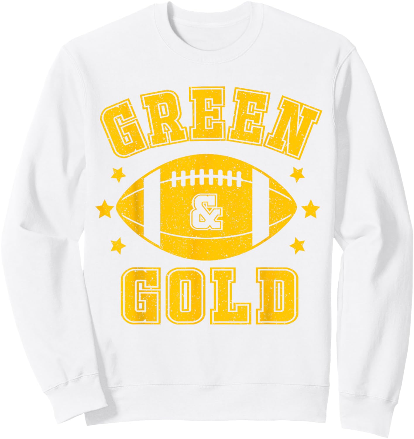 On Gameday Football We Wear Green And Gold School Spirit Sweatshirt - Sweatshirt | White