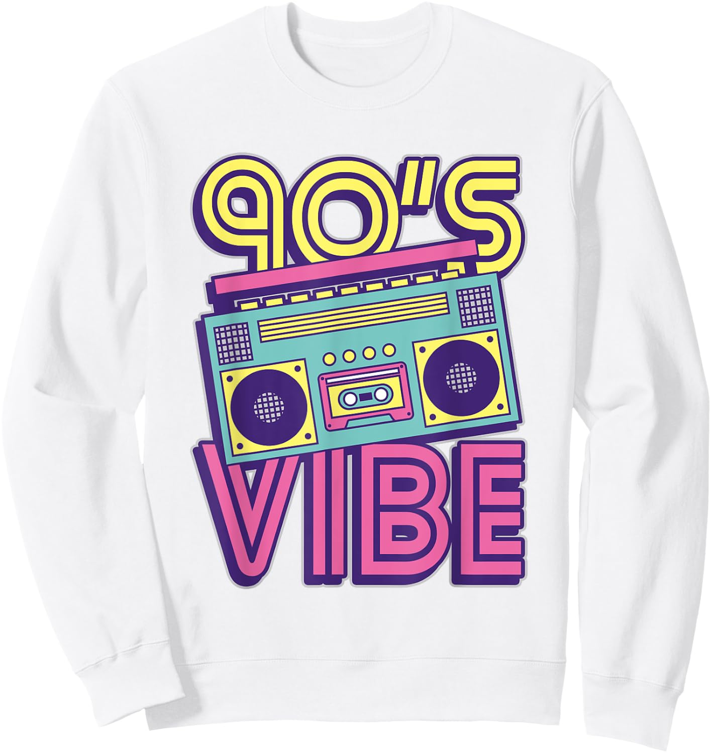 90s Vibe 1990s Music Lover Nineties Costume Party Retro 90s Sweatshirt - Sweatshirt | White