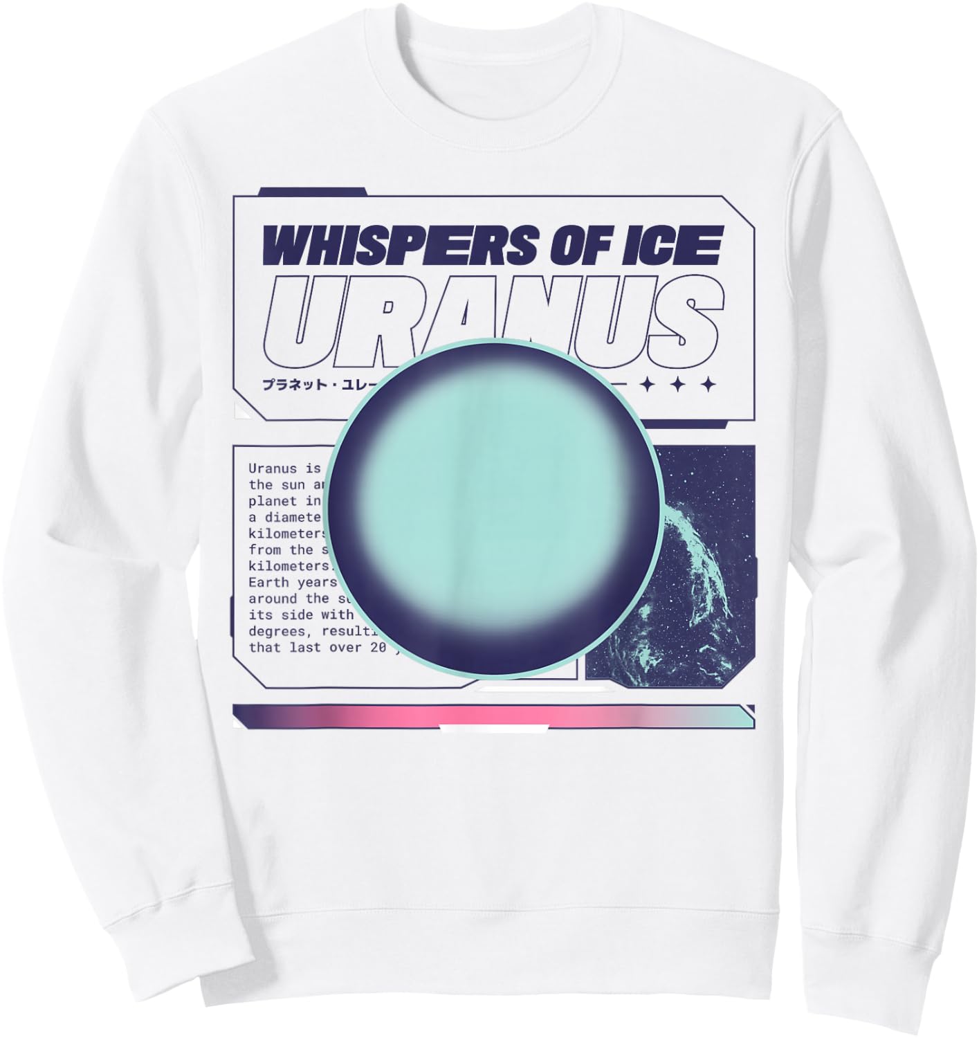 Futuristic Astronomy Gas Giant Uranus Sweatshirt - Sweatshirt | White