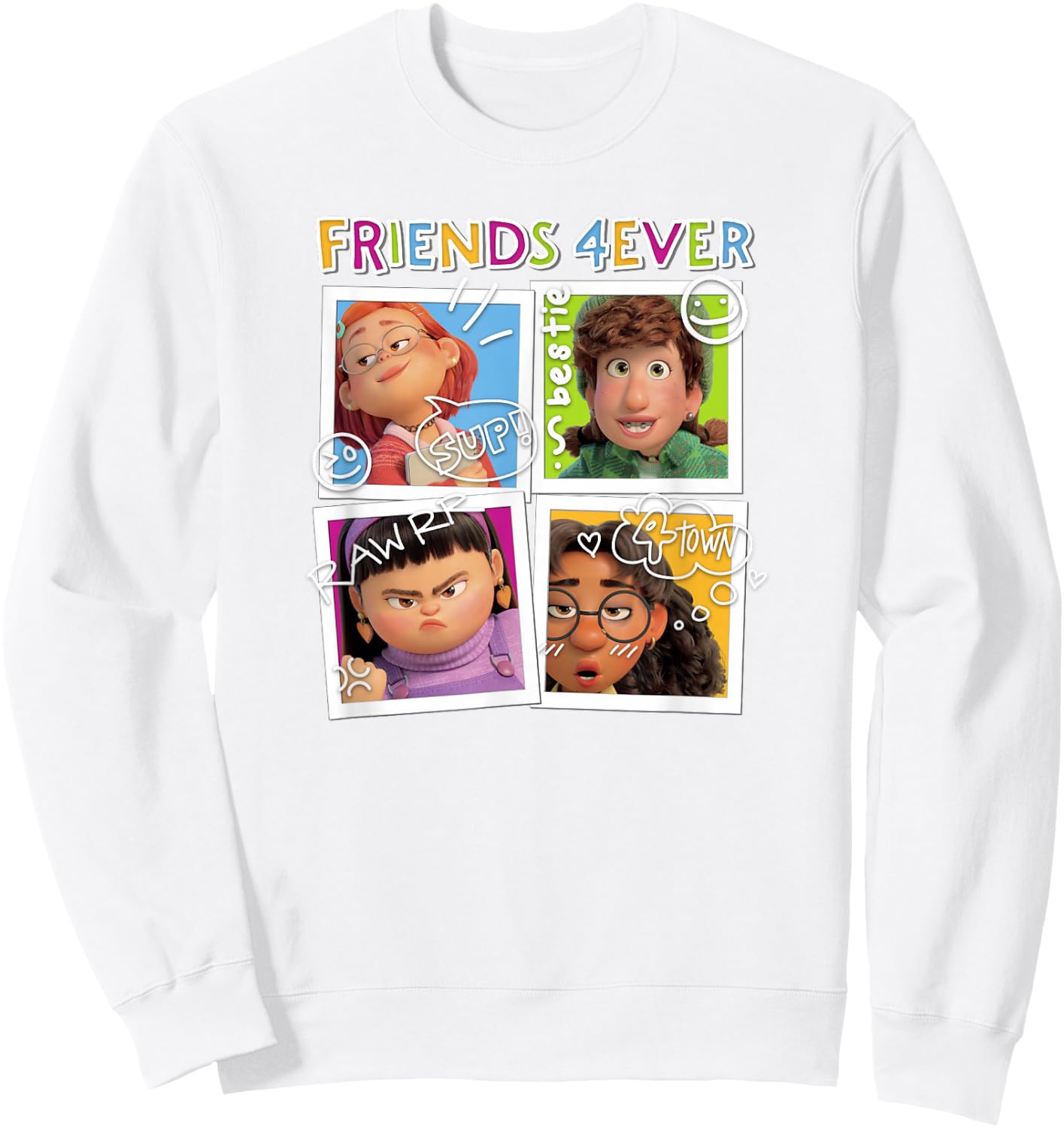 Disney Pixar Turning Red Group Shot Friends Forever Sweatshirt - Sweatshirt | White
