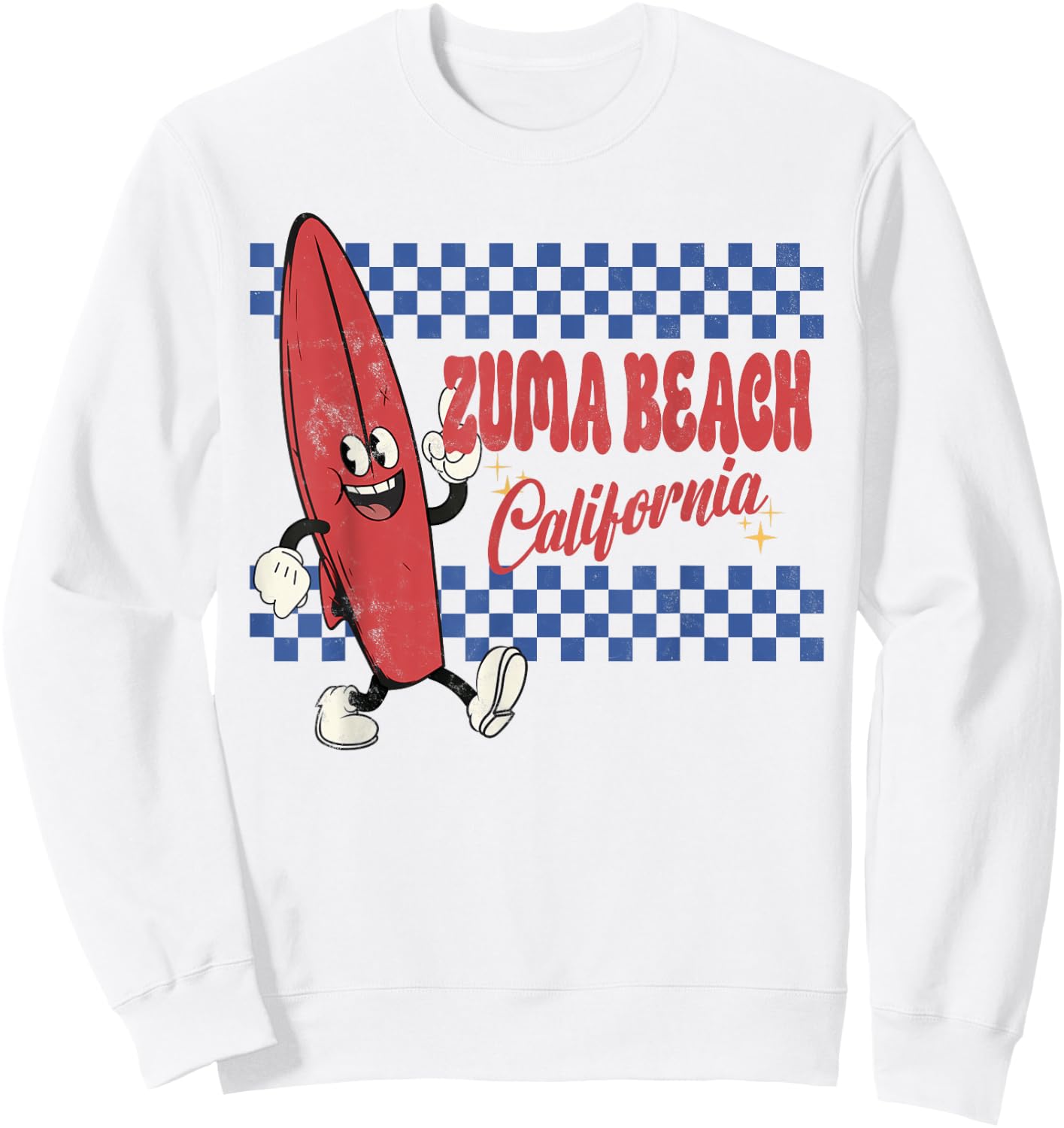 Zuma Beach California Retro Surfer Vintage Beach Men Women Sweatshirt - Sweatshirt | White