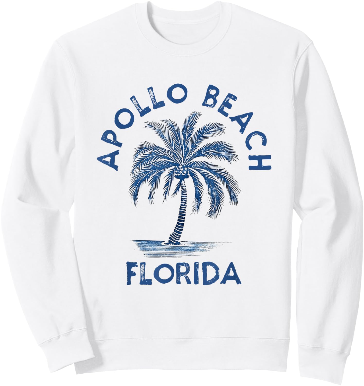 Vintage Apollo Beach Florida Palm Tree FL Retro Men Women Kids Sweatshirt - Sweatshirt | White