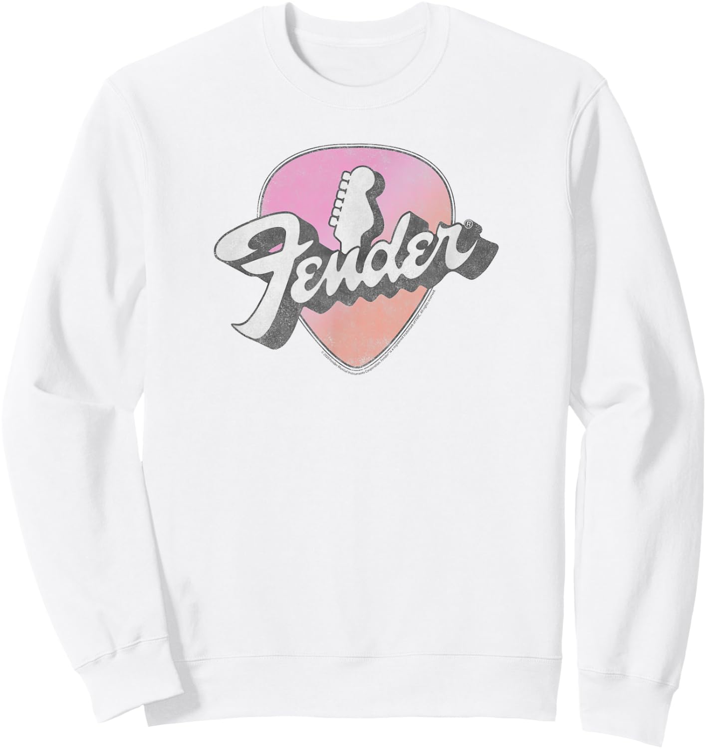 Fender Classic 70's Logo Vintage Guitar Pick Sweatshirt - Sweatshirt | White