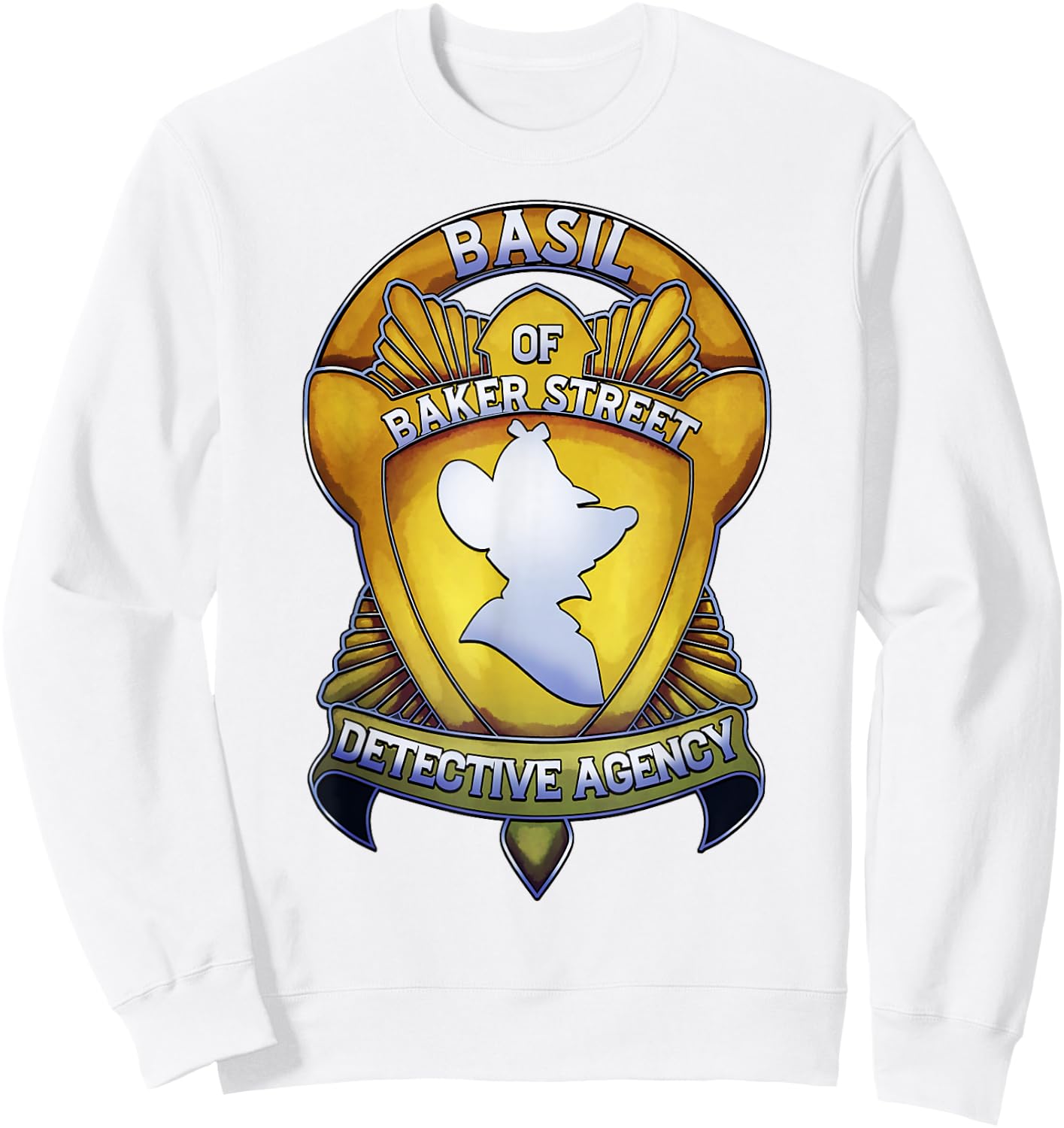 Disney The Great Mouse Detective Basil Of Baker Street Badge Sweatshirt - Sweatshirt | White