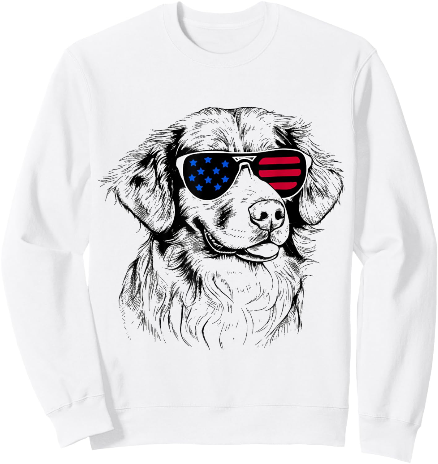 Nova Scotia Duck Tolling Retriever Toller Dog 4th July USA Men Women Kids Sweatshirt - Sweatshirt | White