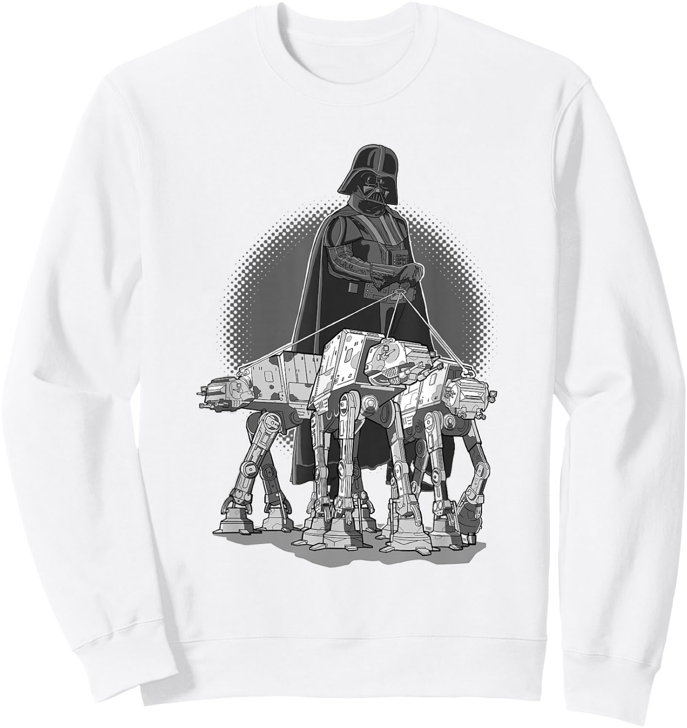Star Wars Darth Vader AT Walkers Dogs Leash Portrait Sweatshirt - Sweatshirt | White
