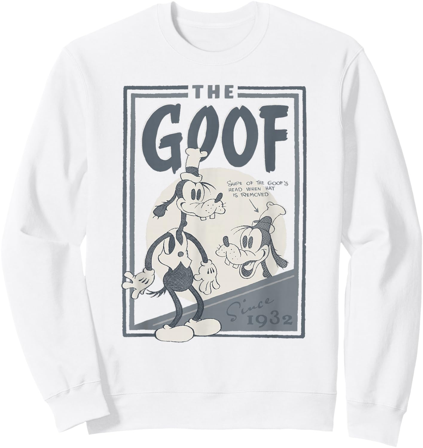 Disney Mickey and Friends Goof Since 1932 Vintage Poster Sweatshirt - Sweatshirt | White