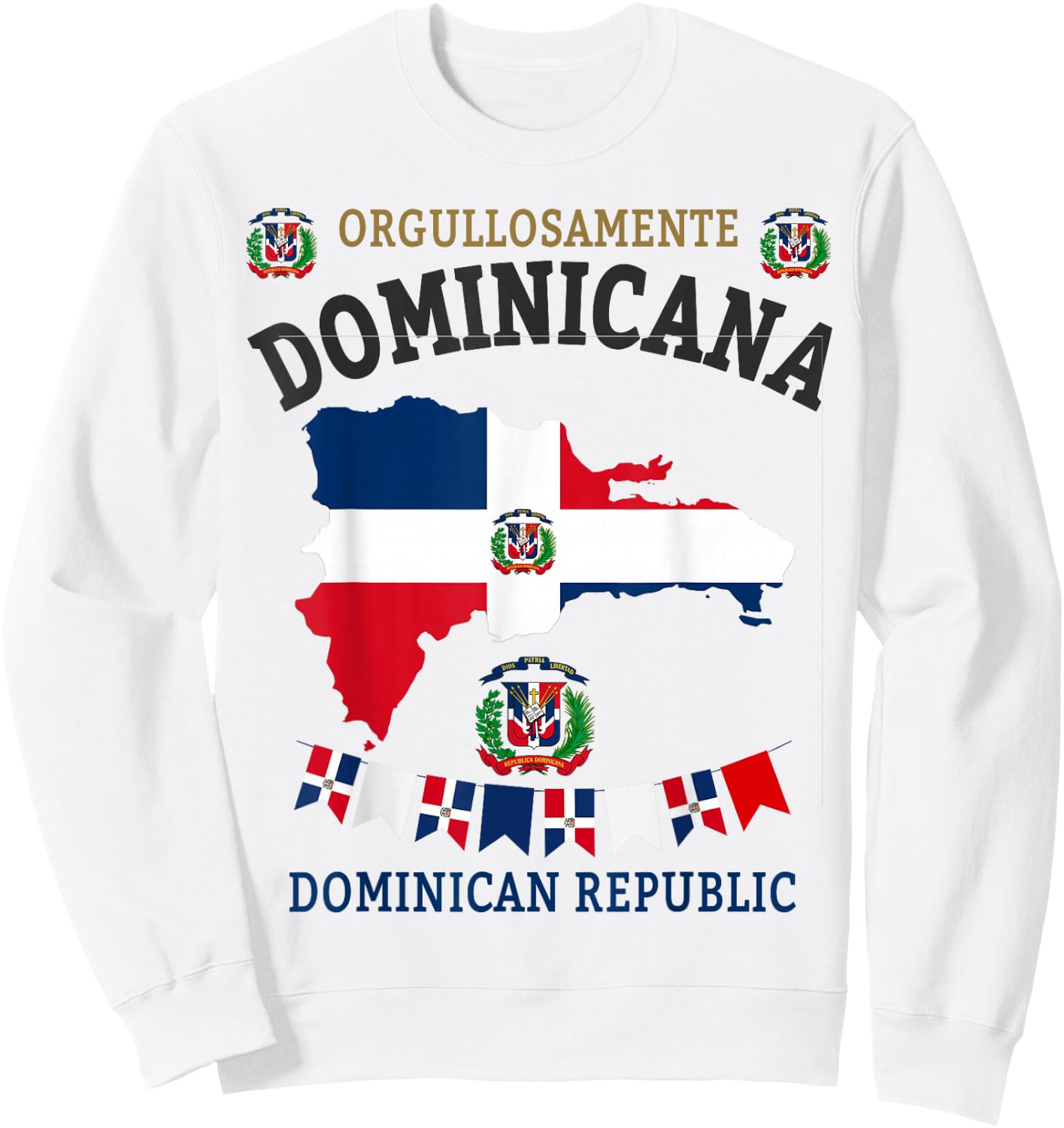 Republica Dominicana & Hispanic Dominican Flag Sweatshirt - Sweatshirt | White
