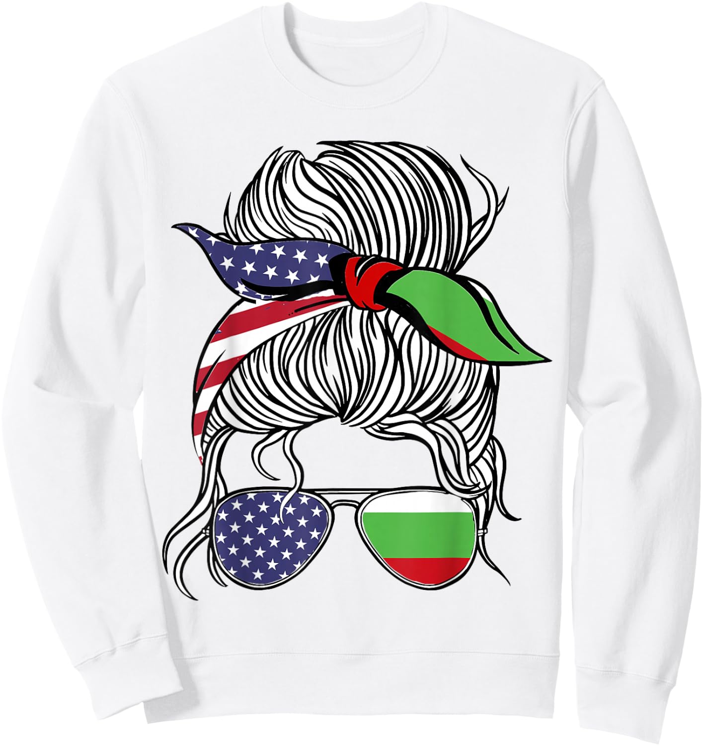American Bulgarian Patriot Flag Women Girl Bulgaria Grown Sweatshirt - Sweatshirt | White