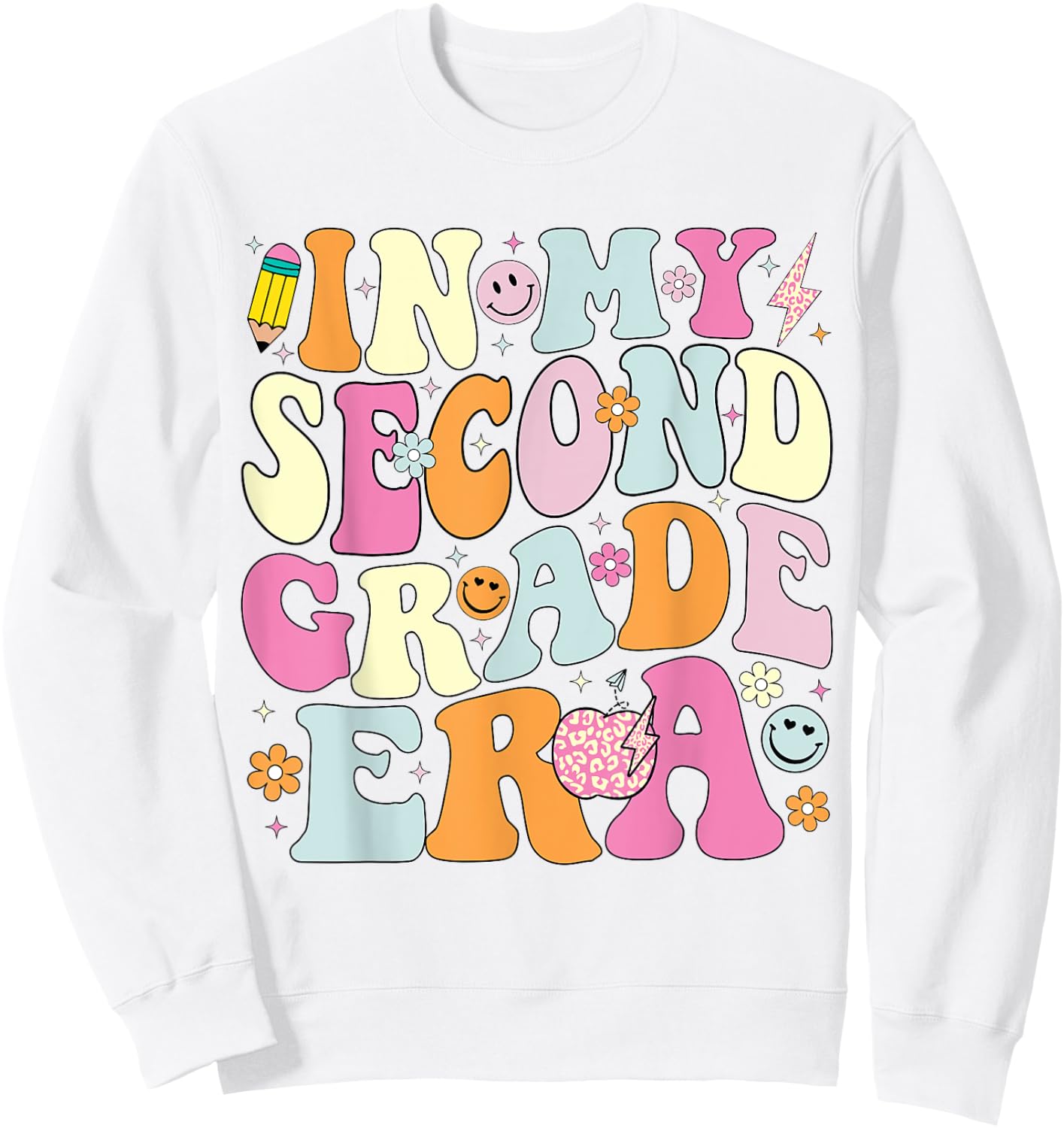 In My Second Grade Era 2nd Grade Girl Teacher Back to School Sweatshirt - Sweatshirt | White
