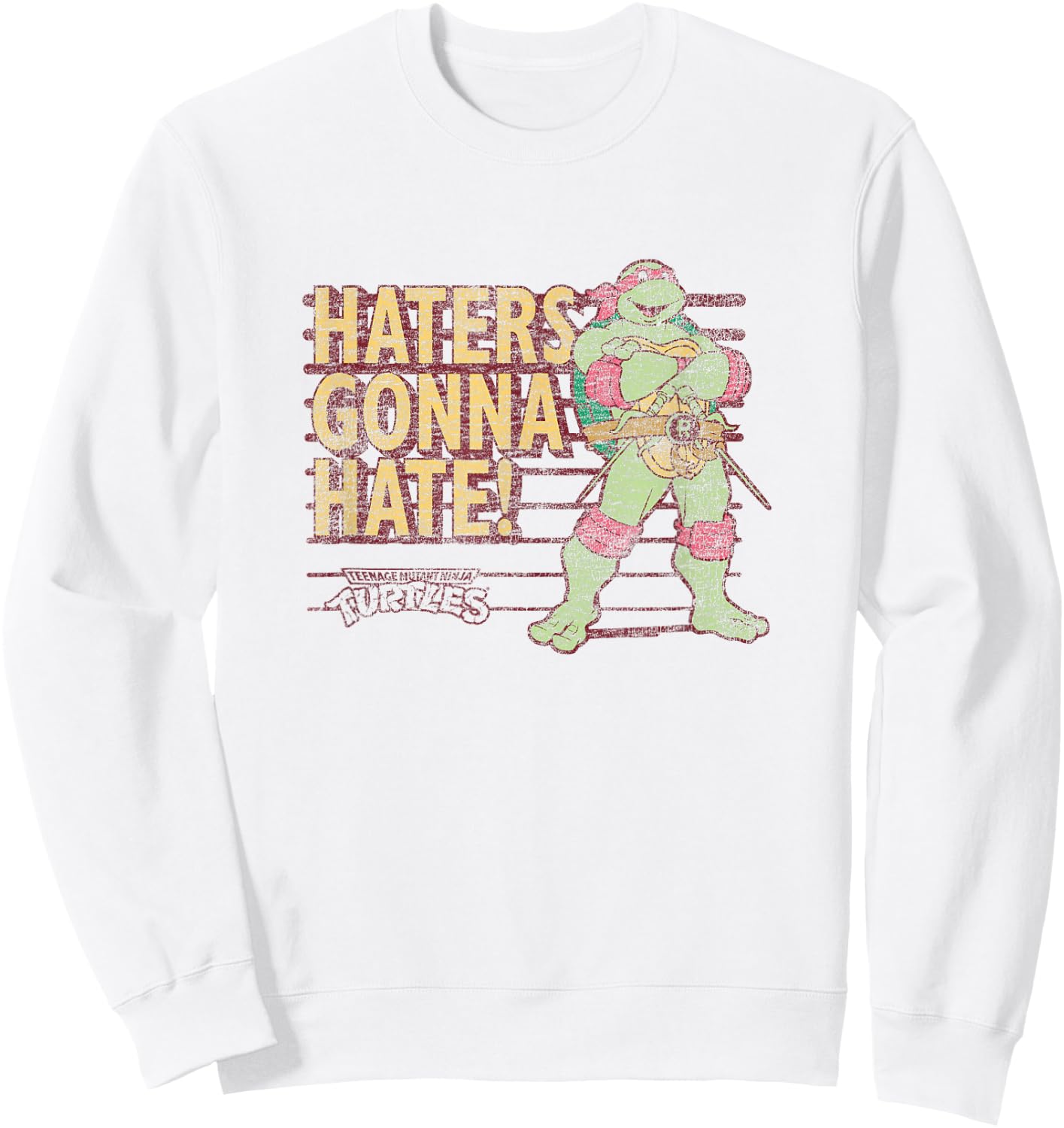 Teenage Mutant Ninja Turtles Raphael Haters Gonna Hate Retro Sweatshirt - Sweatshirt | White