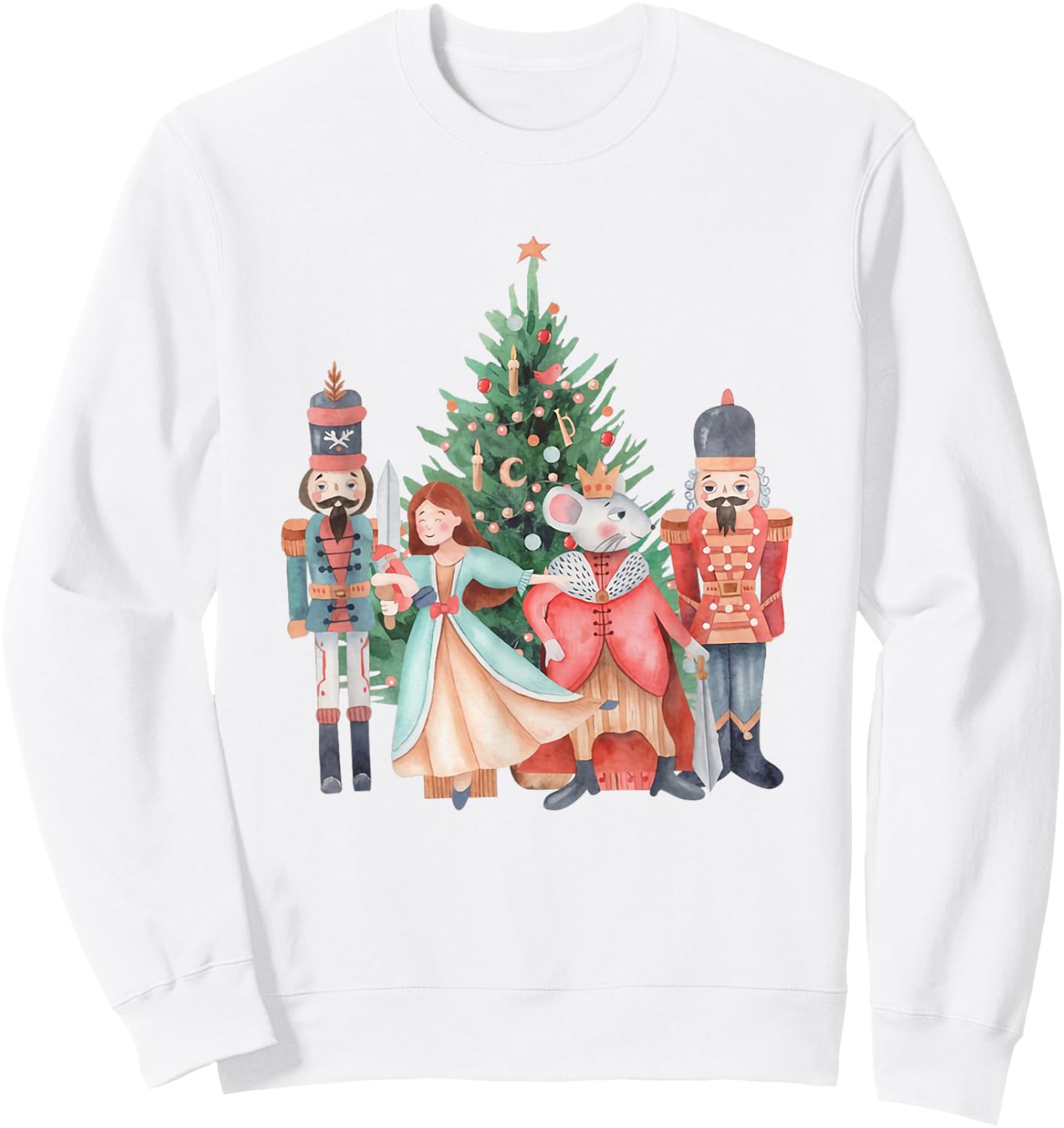 Retro Nutcracker Christmas Sugar Plum Fairy Holiday Women Sweatshirt - Sweatshirt | White