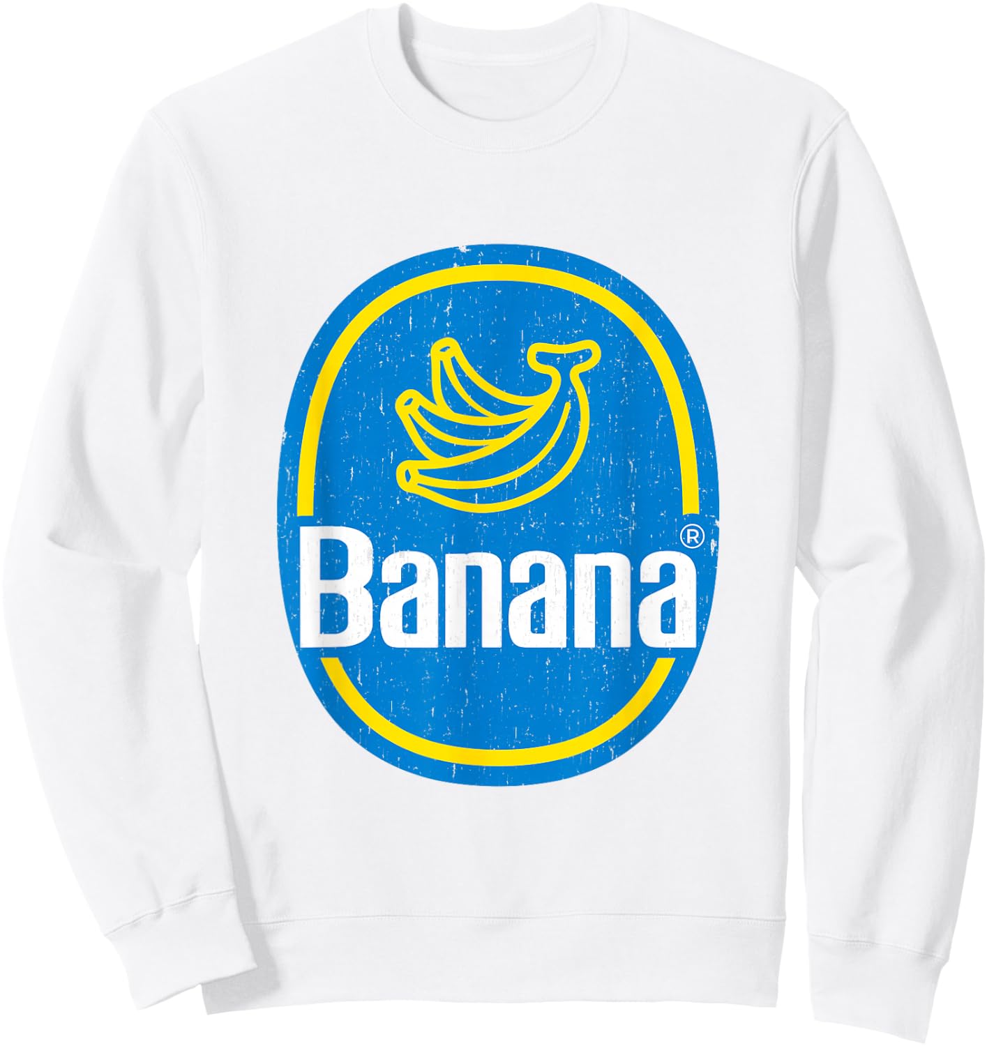 Yellow Banana Sticker Fruit Lazy DIY Easy Halloween Costume Sweatshirt - Sweatshirt | White