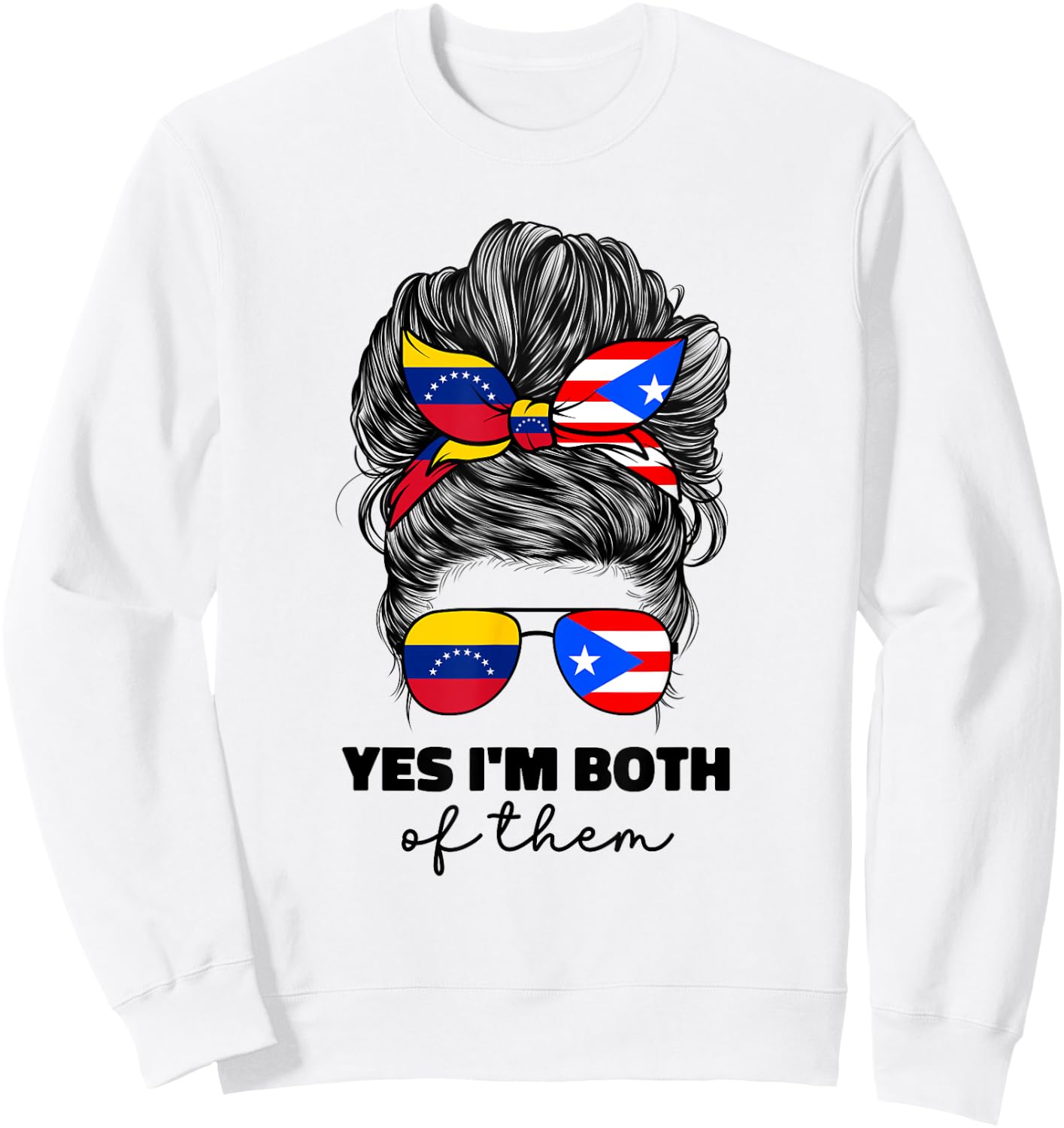 Venezuelan And Puerto Rican Rico Venezuela Flag Girl Women Sweatshirt - Sweatshirt | White