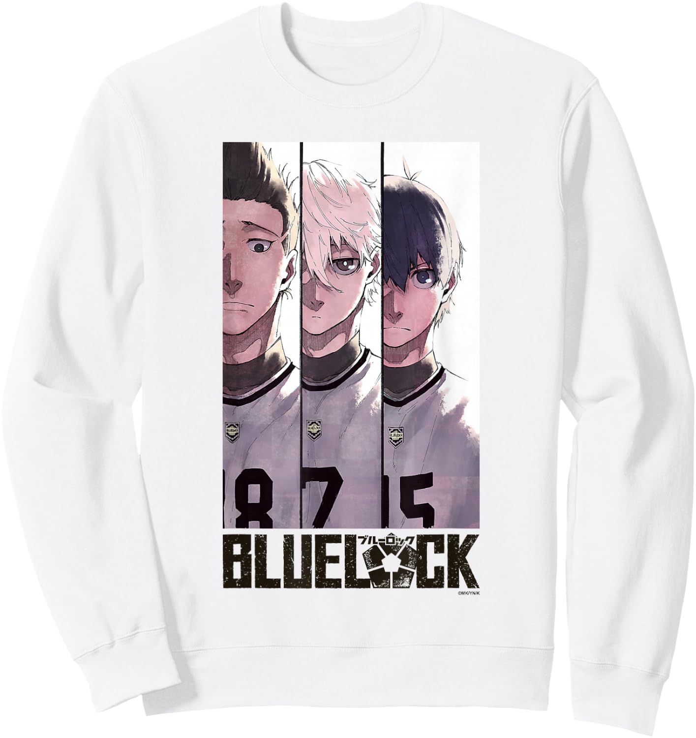 Blue Lock Seishiro Nagi Yoichi Isagi and Shouei Barou Poster Sweatshirt - Sweatshirt | White