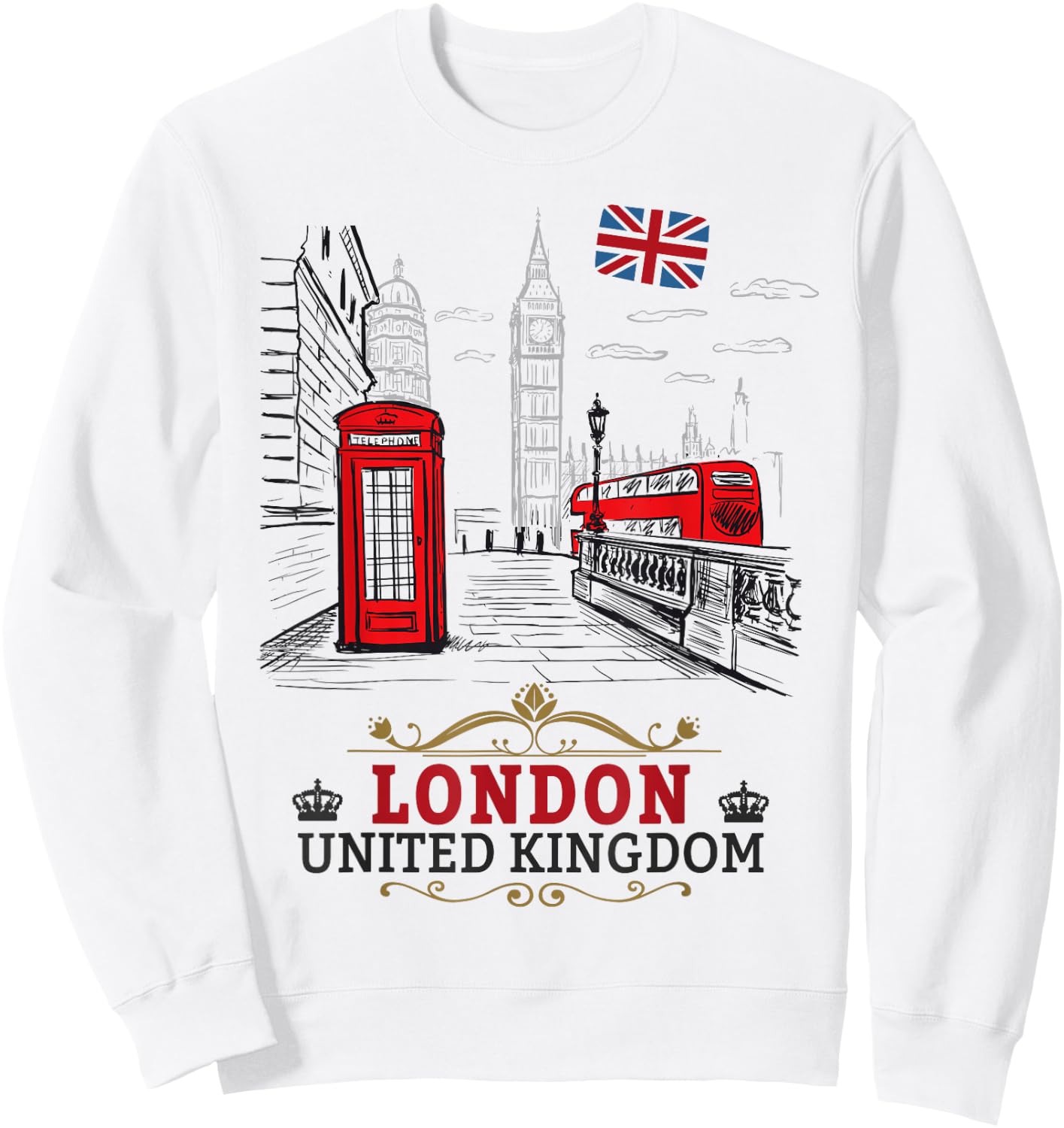 London Souvenirs Idea For Kids & English British Memorabilia Sweatshirt - Sweatshirt | White