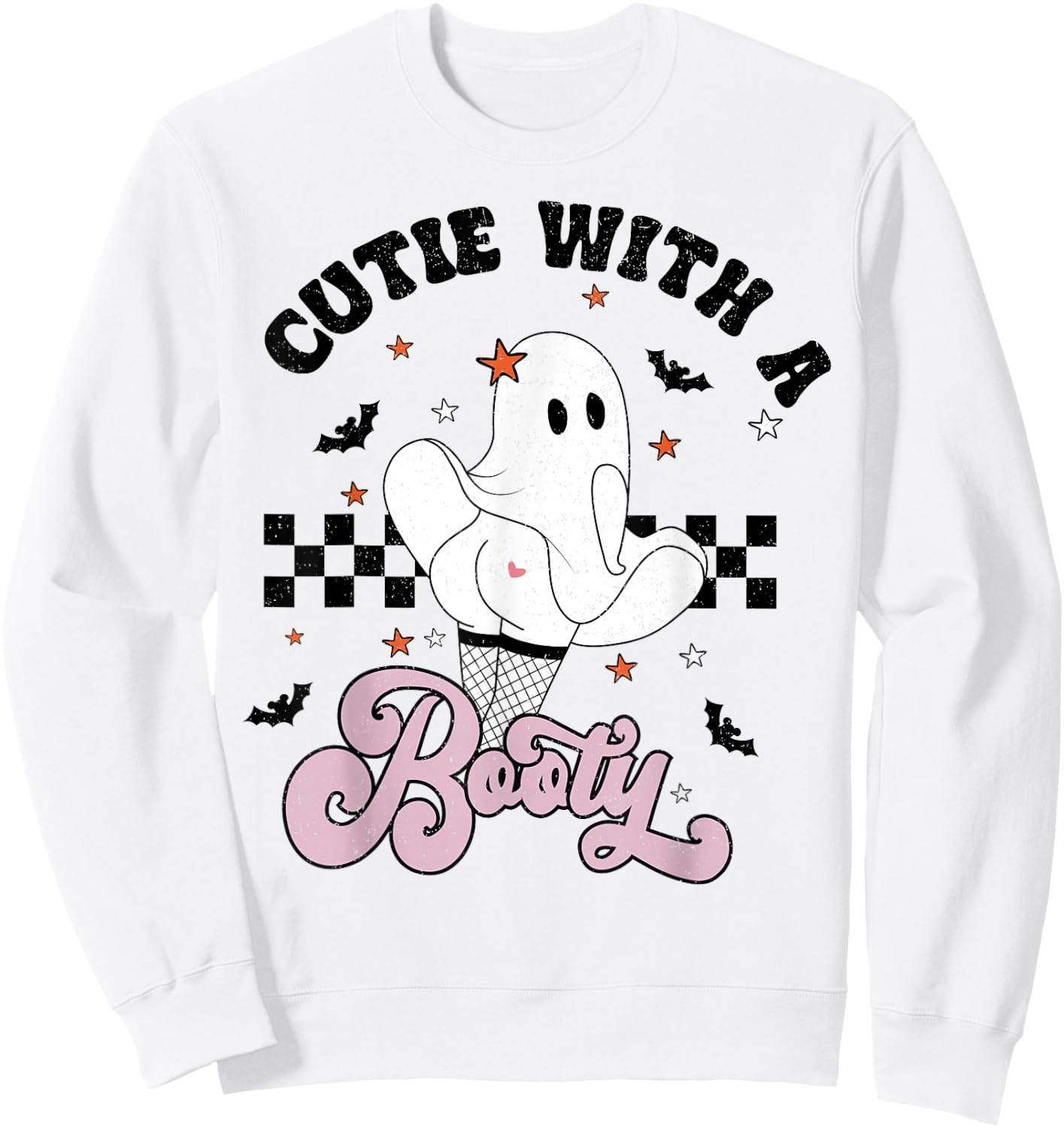 Cutie With A Booty Funny Halloween Costume Ghost Men Women Sweatshirt - Sweatshirt | White