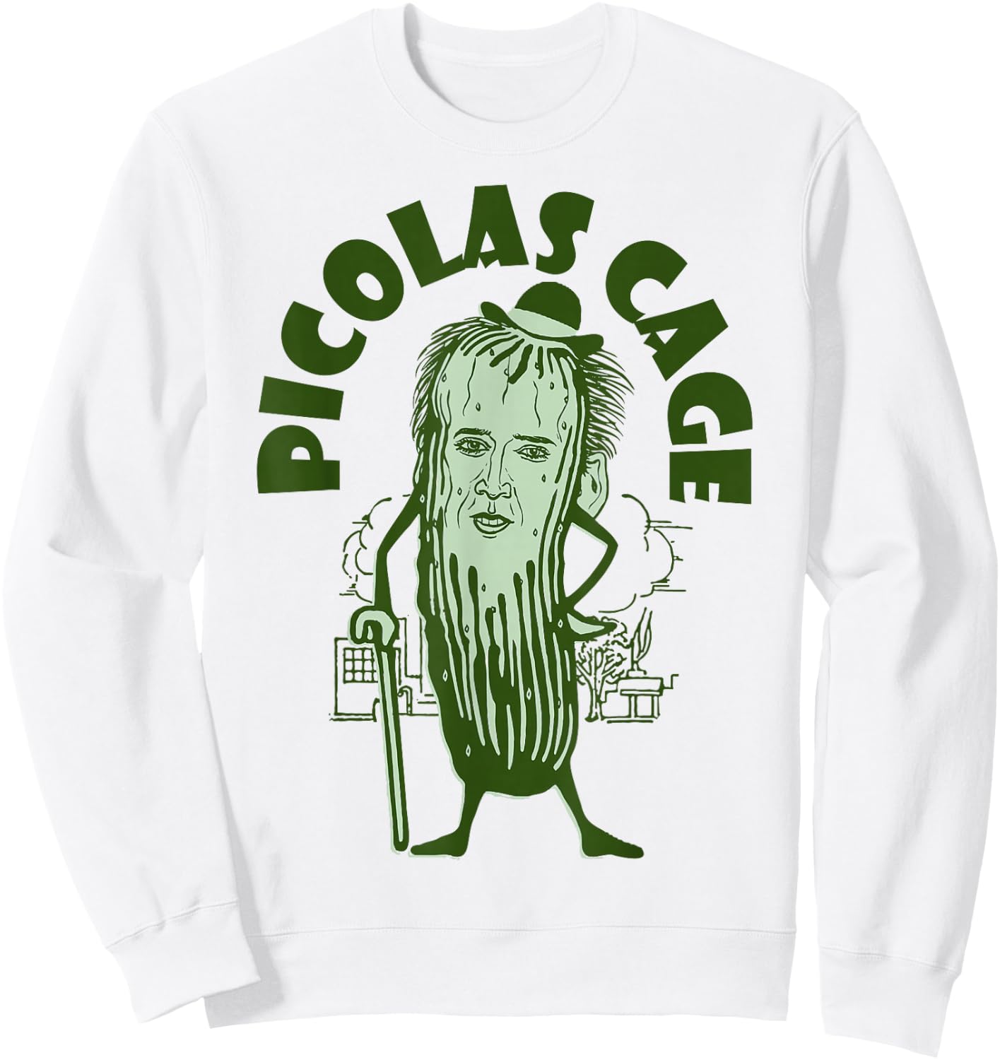 Picolas Cage Funny Cute Sweatshirt - Sweatshirt | White