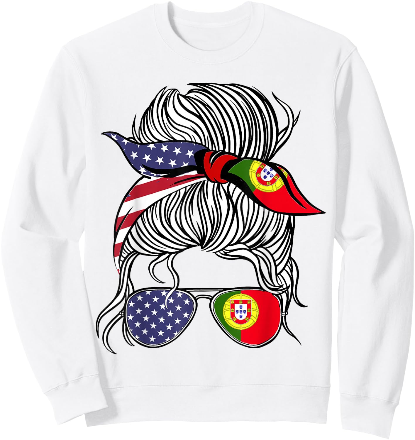 American Portuguese Patriot Flag Women Girl Portugal Grown Sweatshirt - Sweatshirt | White