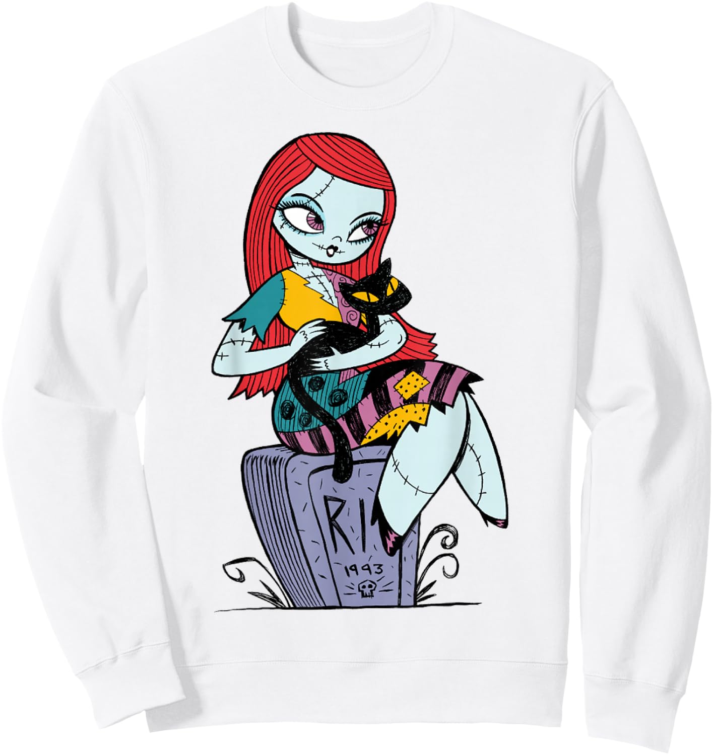 Disney The Nightmare Before Christmas Sally and Cat Sweatshirt - Sweatshirt | White