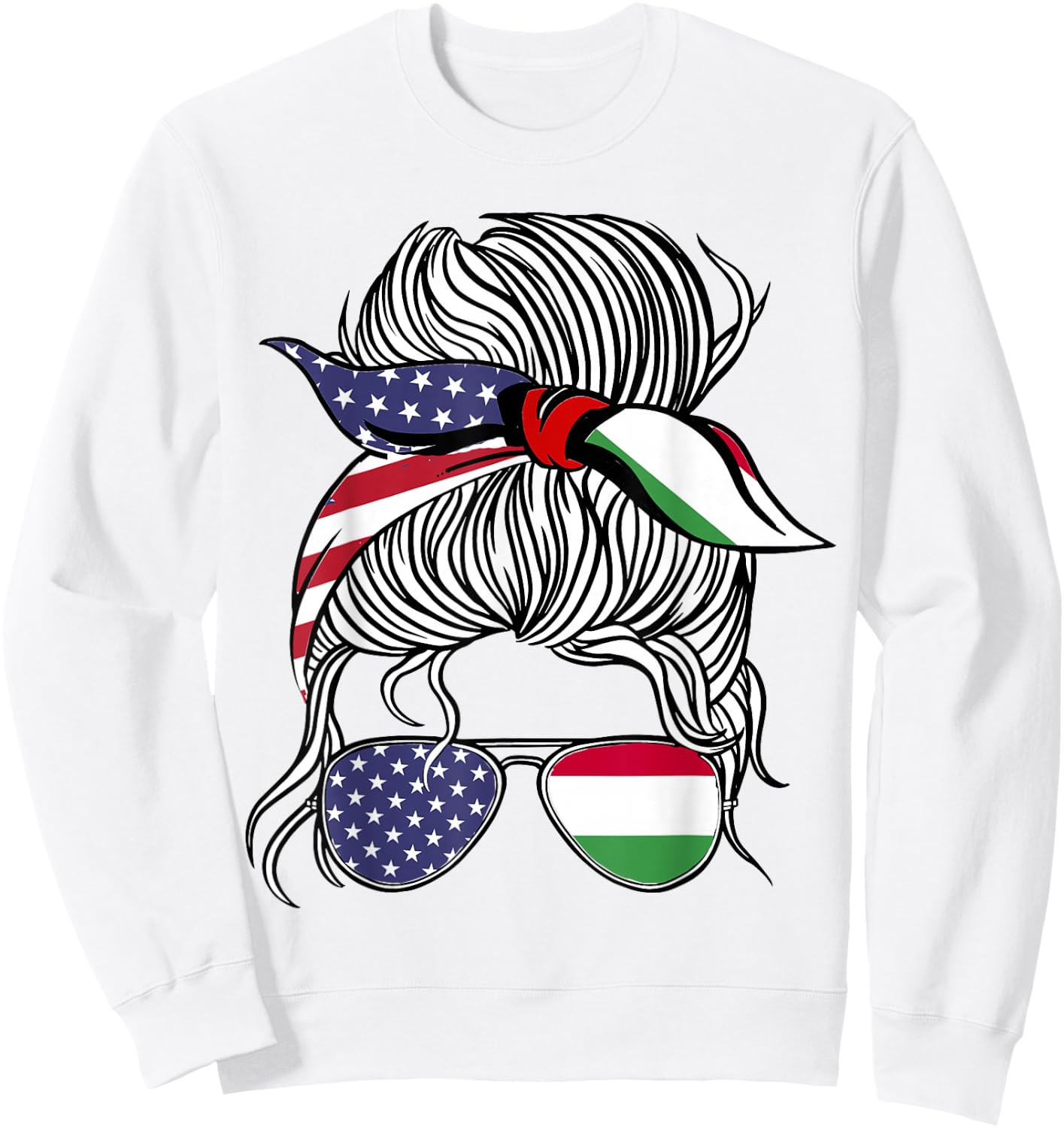 American Hungarian Patriot Flag Women Girl Hungary Grown Sweatshirt - Sweatshirt | White