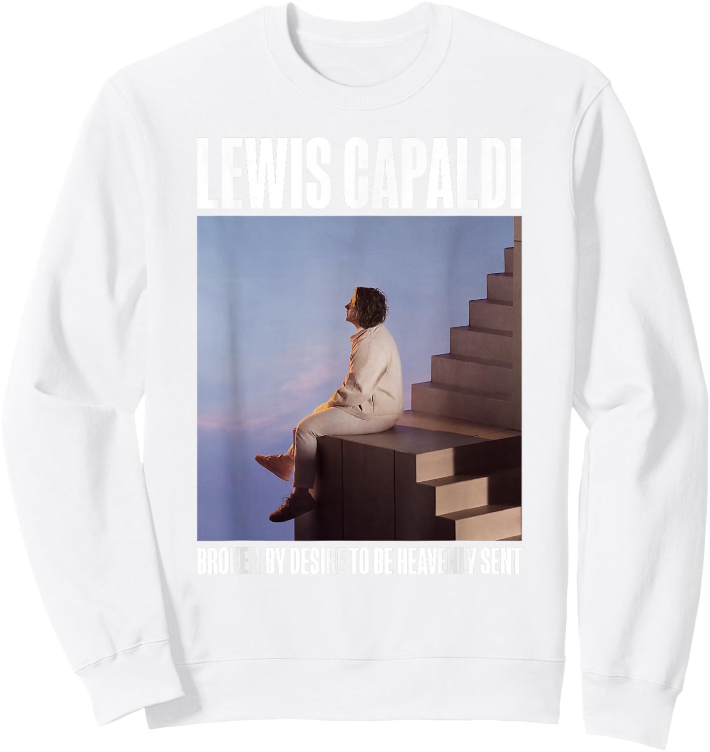 Lewis Capaldi – Album Photo On Pink Sweatshirt - Sweatshirt | White