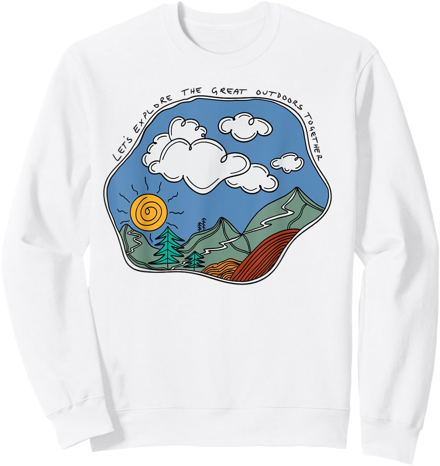 Granola Girl Aesthetic Gorpcore Summer Mountain Nature Retro Sweatshirt - Sweatshirt | White