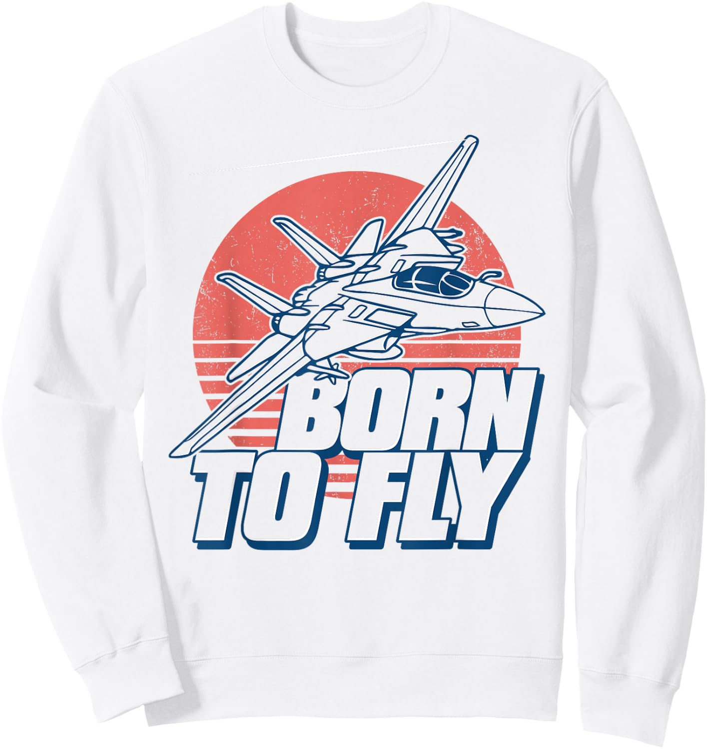 Born to Fly Fighter Jet Plane Kids Boys Airplane Sweatshirt - Sweatshirt | White
