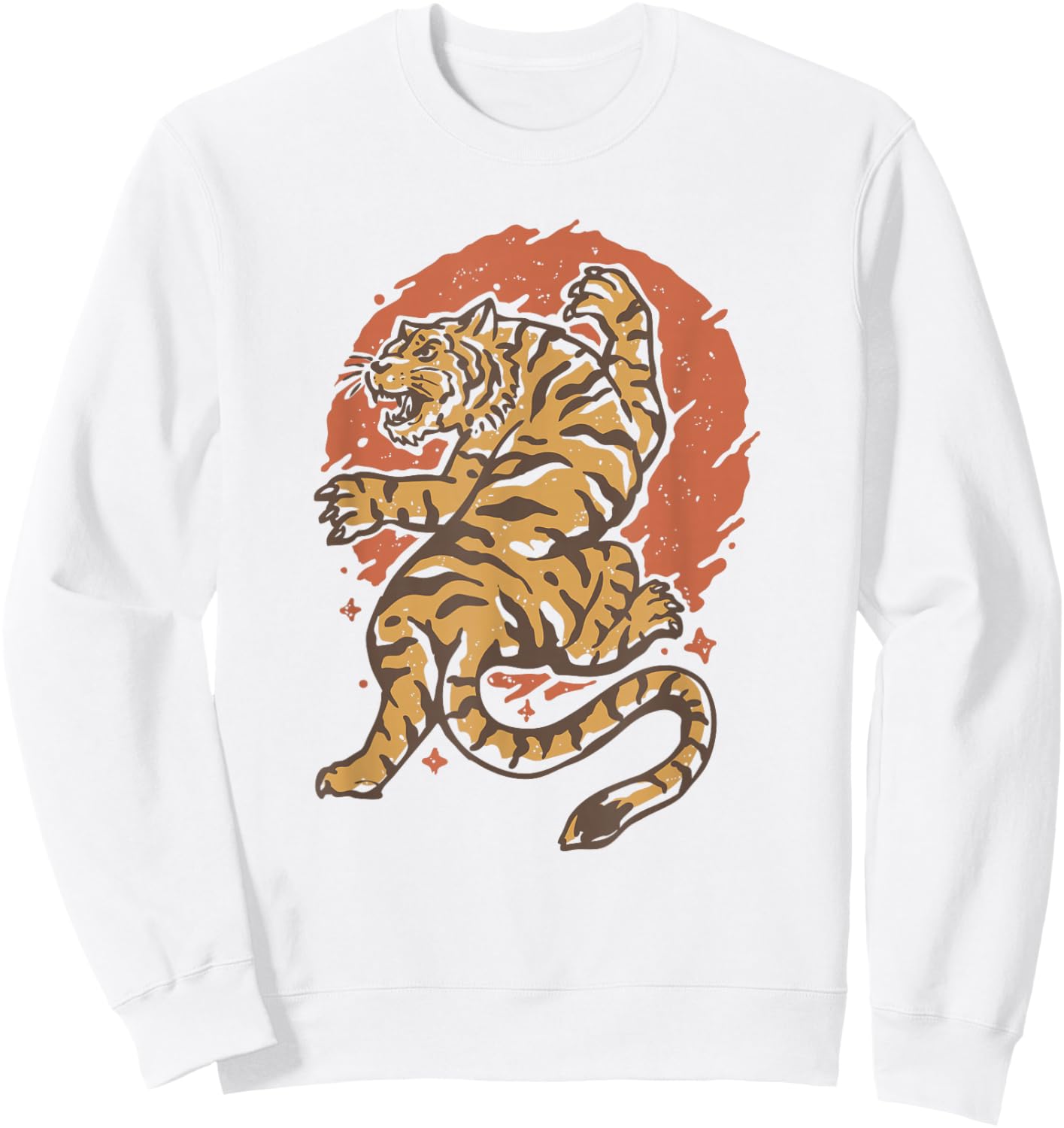 Vintage Japanese Style Tiger Sweatshirt - Sweatshirt | White