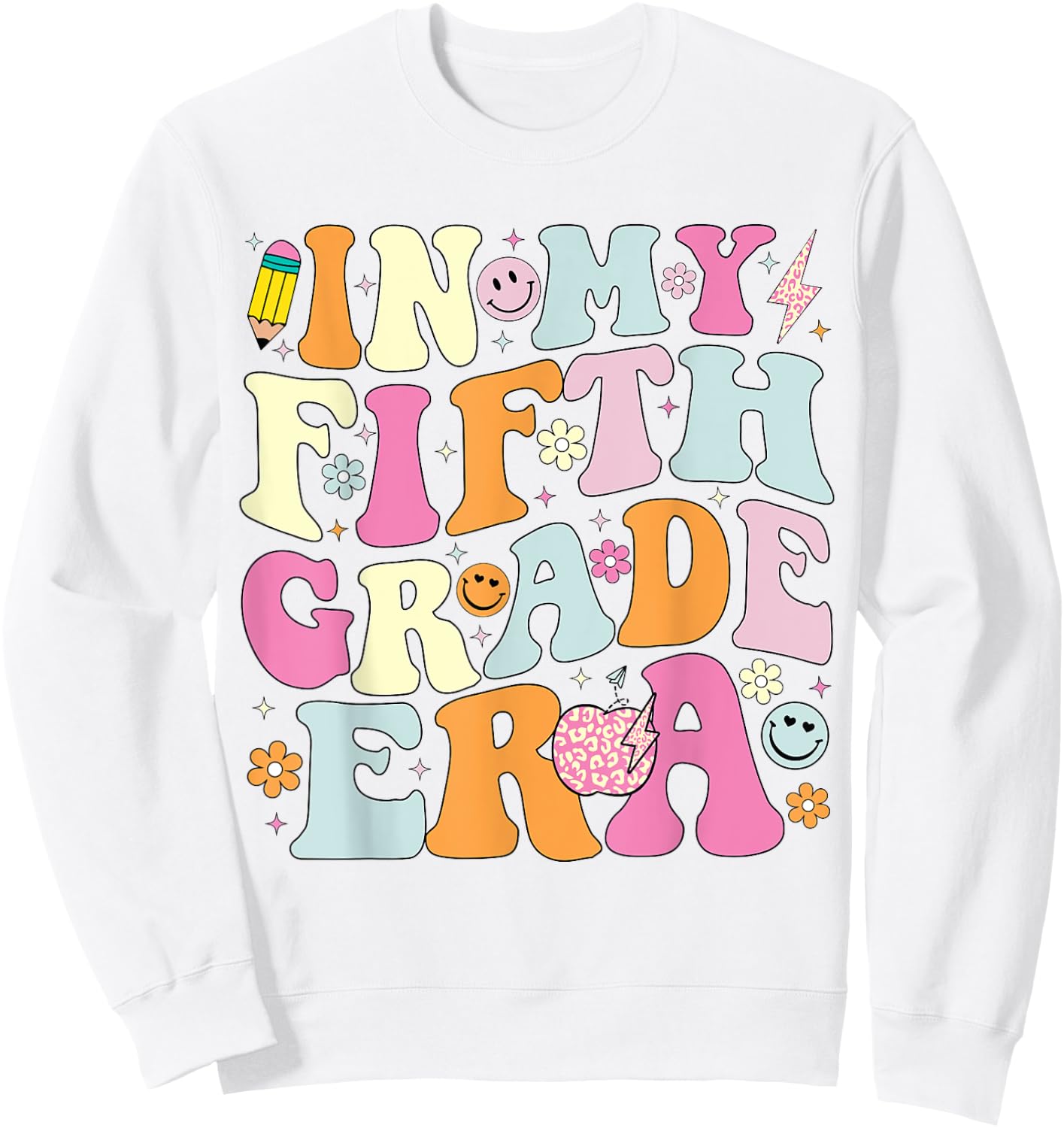 In My Fifth Grade Era 5th Grade Era Teacher Back to School Women Girls Kids Sweatshirt - Sweatshirt | White