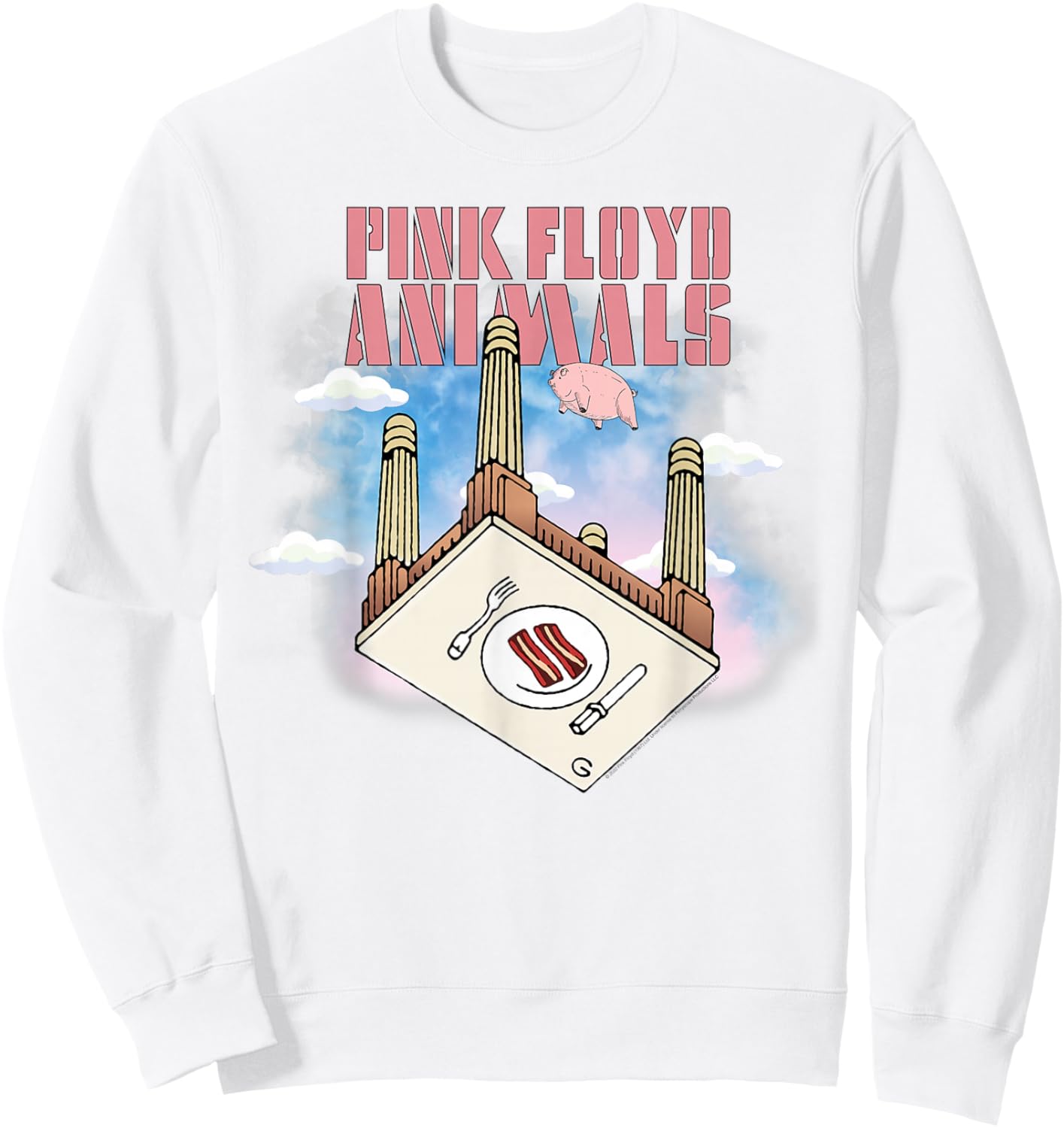 Pink Floyd Animals 2018 Remix Bacon Table Sweatshirt - Sweatshirt | White