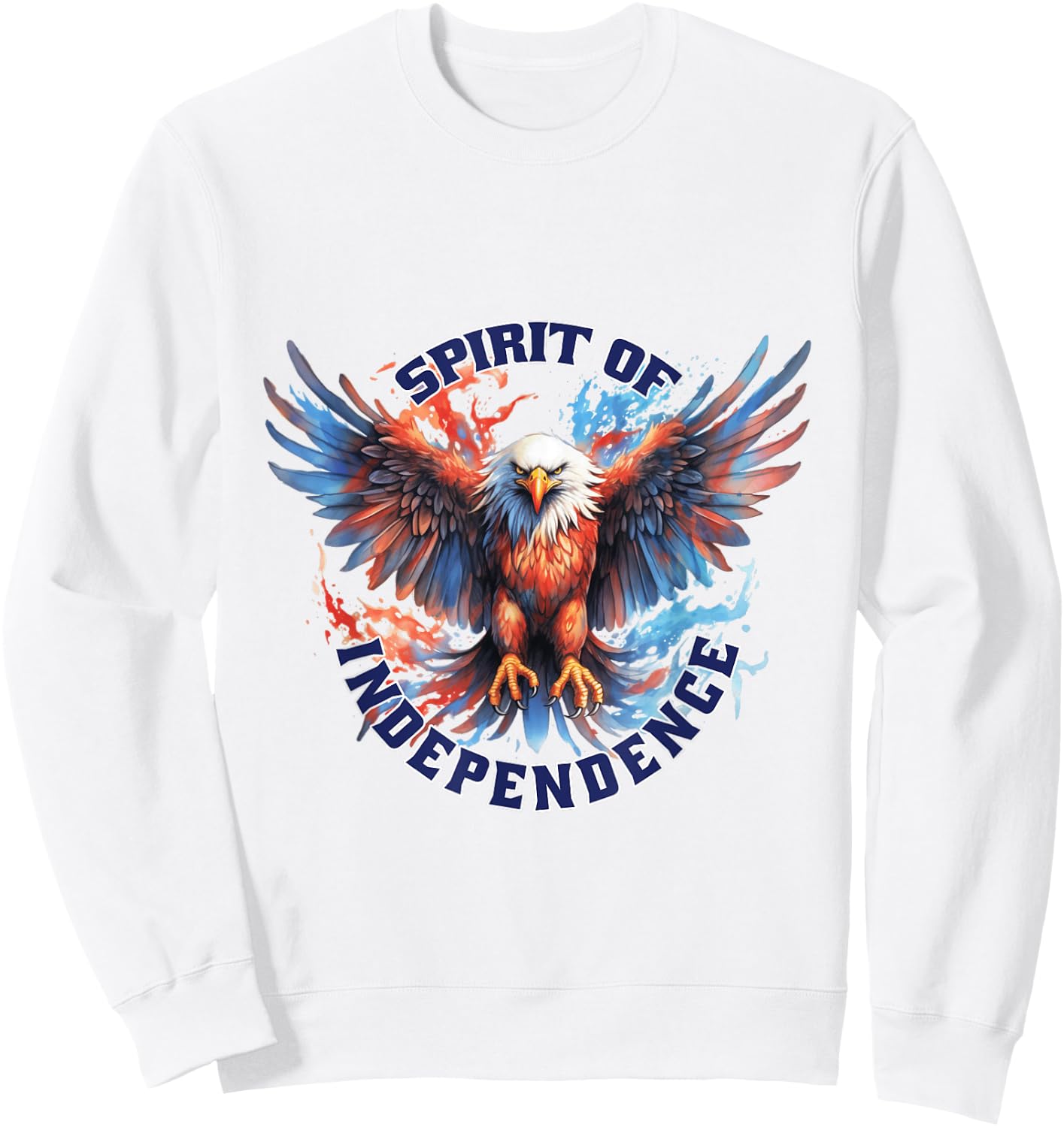 Eagle Bird Flying Illustration Sweatshirt - Sweatshirt | White