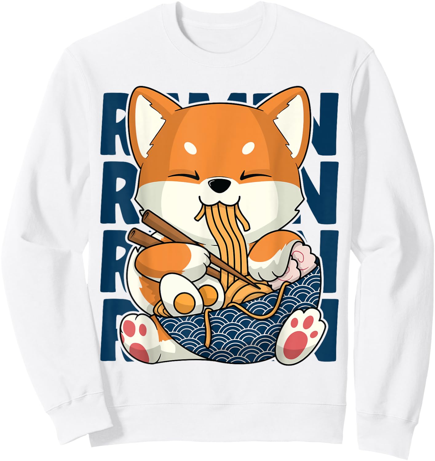 Kawaii Shiba Inu Dog Ramen Japan Corgi Sweatshirt - Sweatshirt | White
