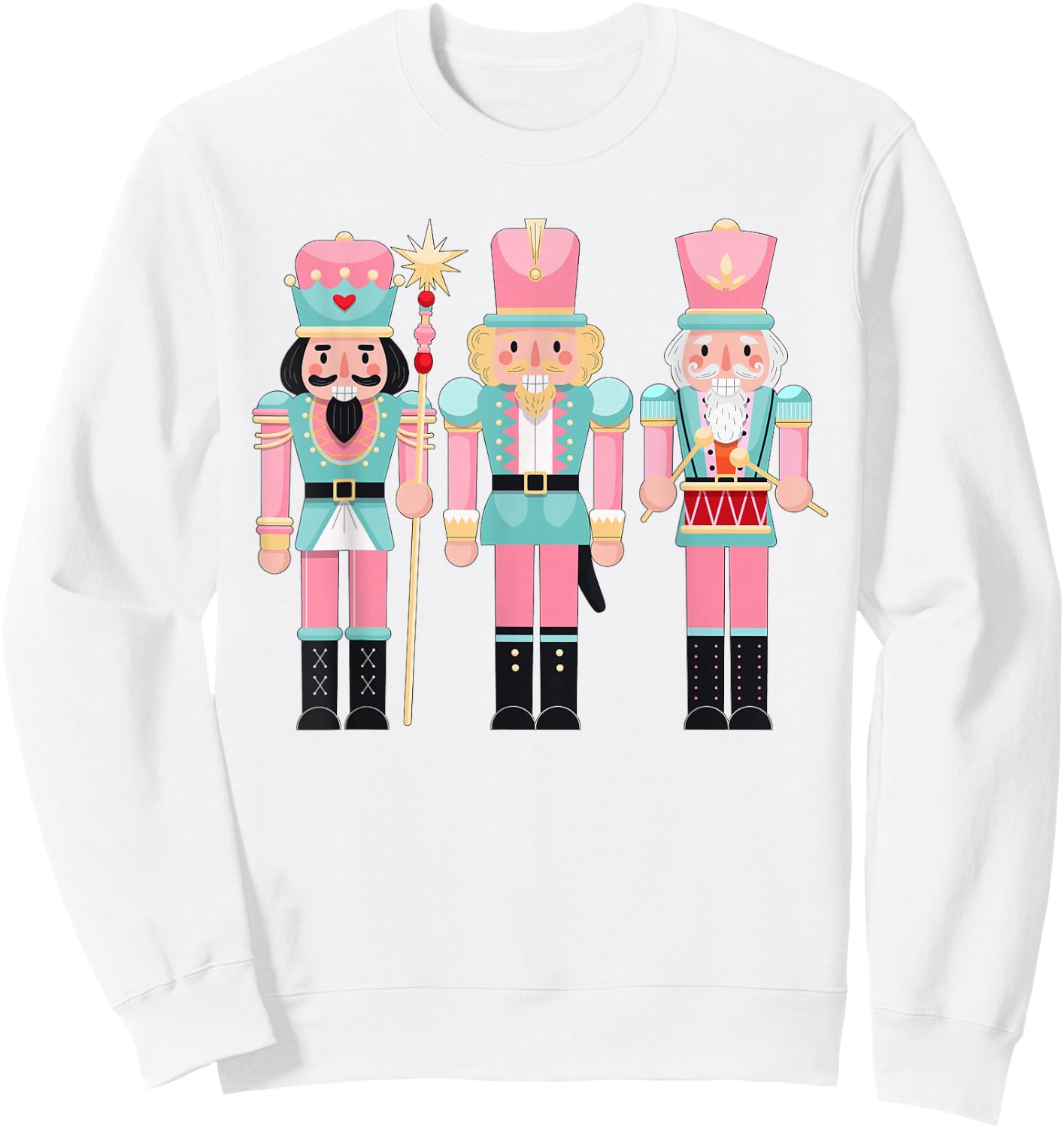 Pink Nutcracker Squad Xmas Pink Christmas Pajamas Women Kids Sweatshirt - Sweatshirt | White