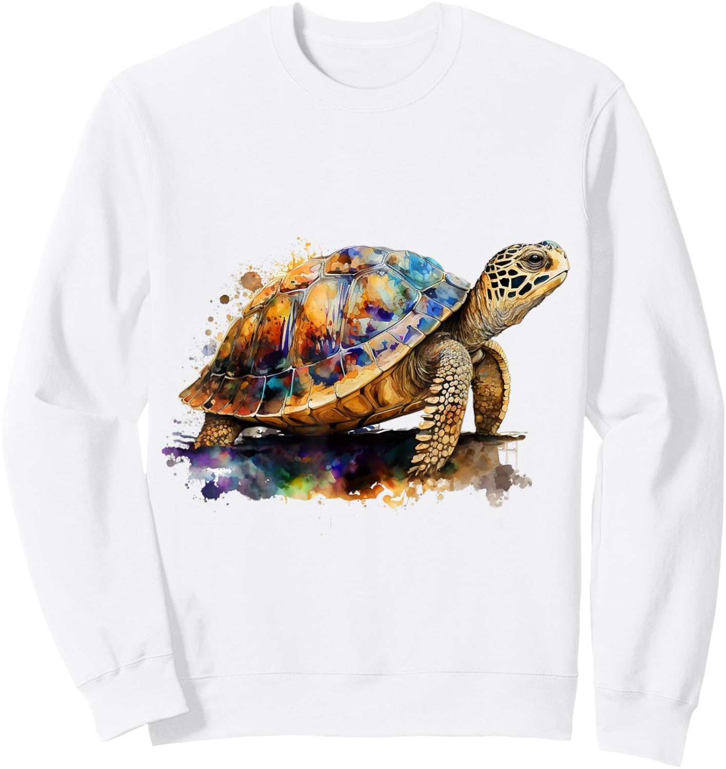 Turtle art animal motif animal lovers turtle Sweatshirt - Sweatshirt | White