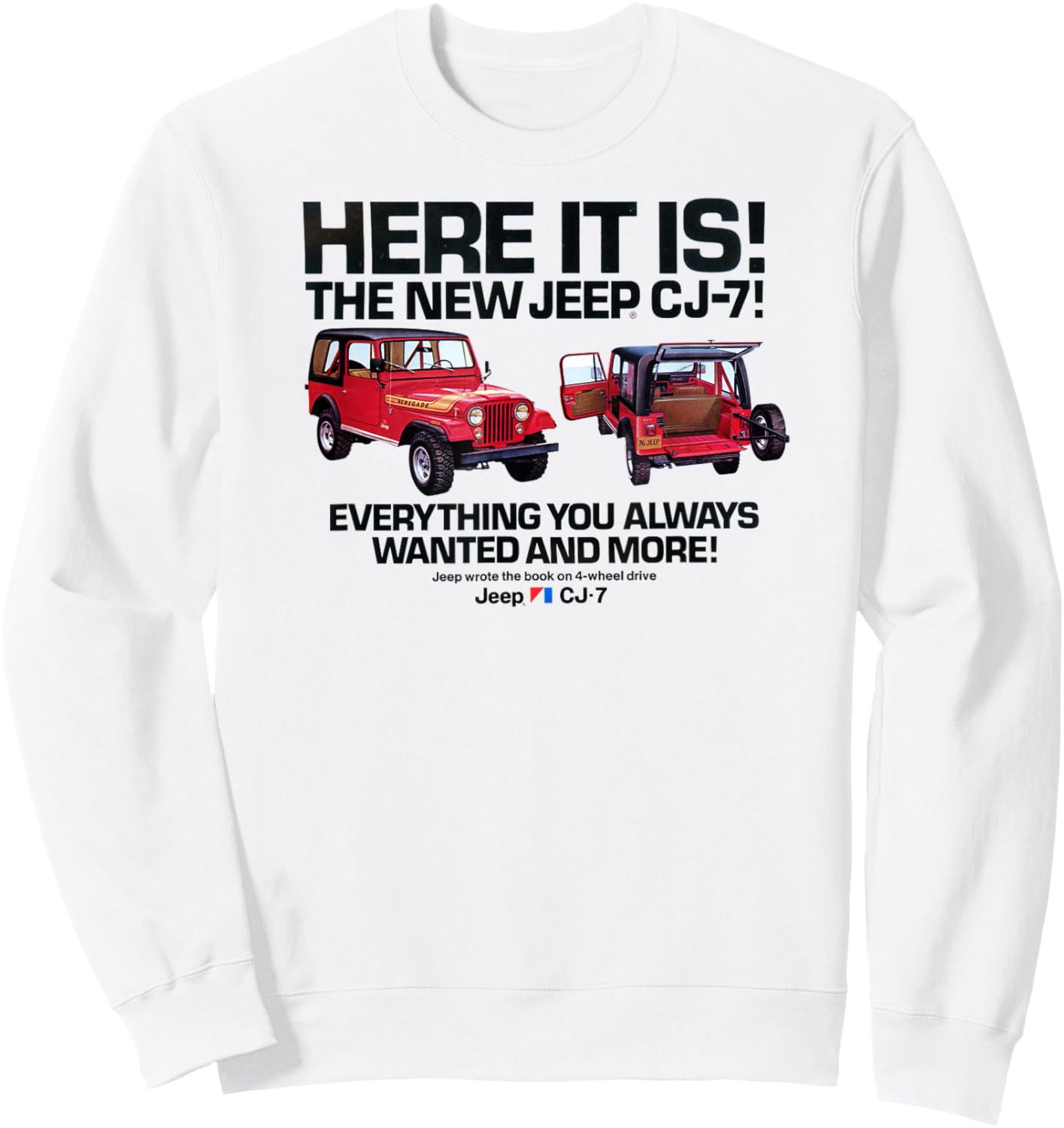 Jeep CJ-7 Vintage Ad Sweatshirt - Sweatshirt | White