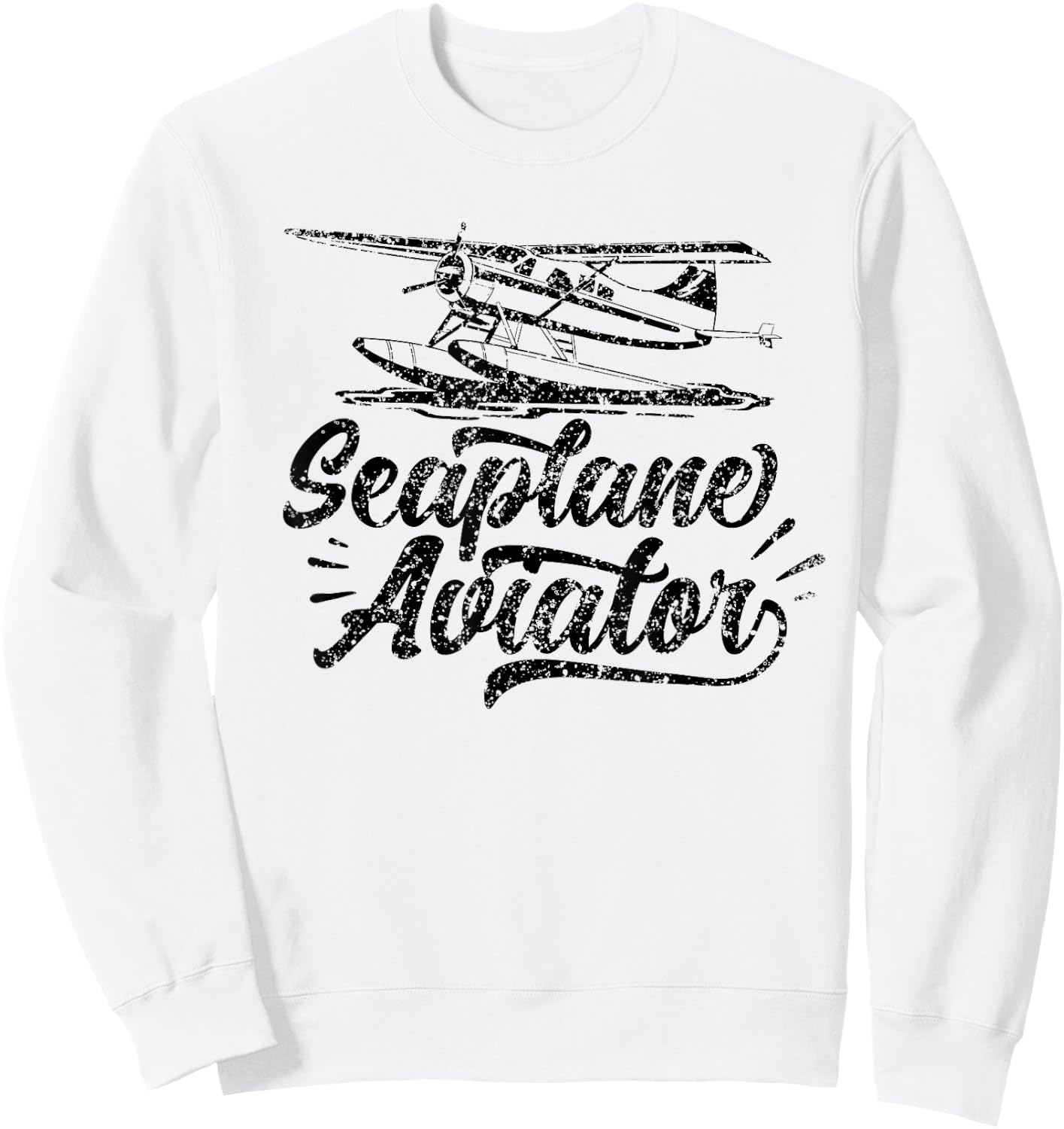 Seaplane Aviator Pilot Crew Water Land Sweatshirt - Sweatshirt | White
