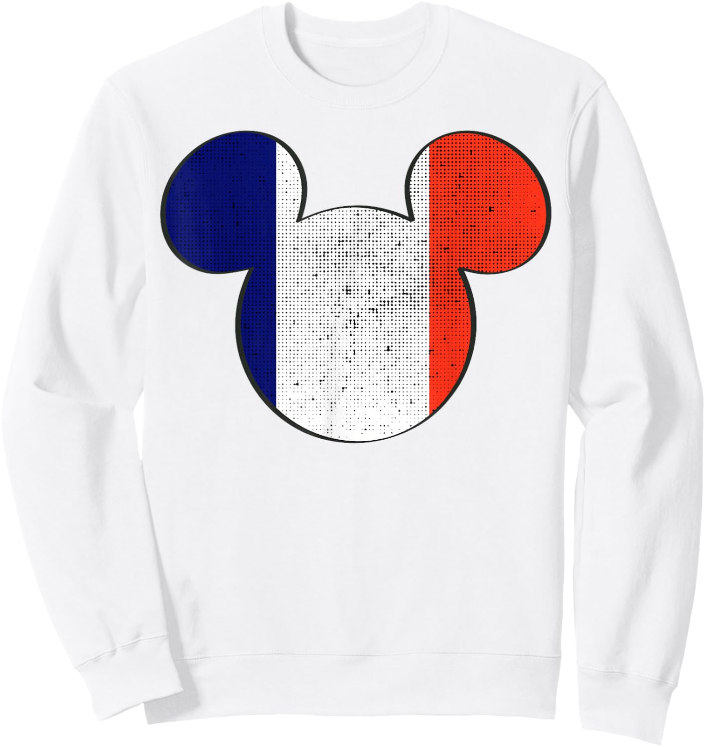 Disney Mickey Mouse Logo France Flag Fill Sweatshirt - Sweatshirt | White