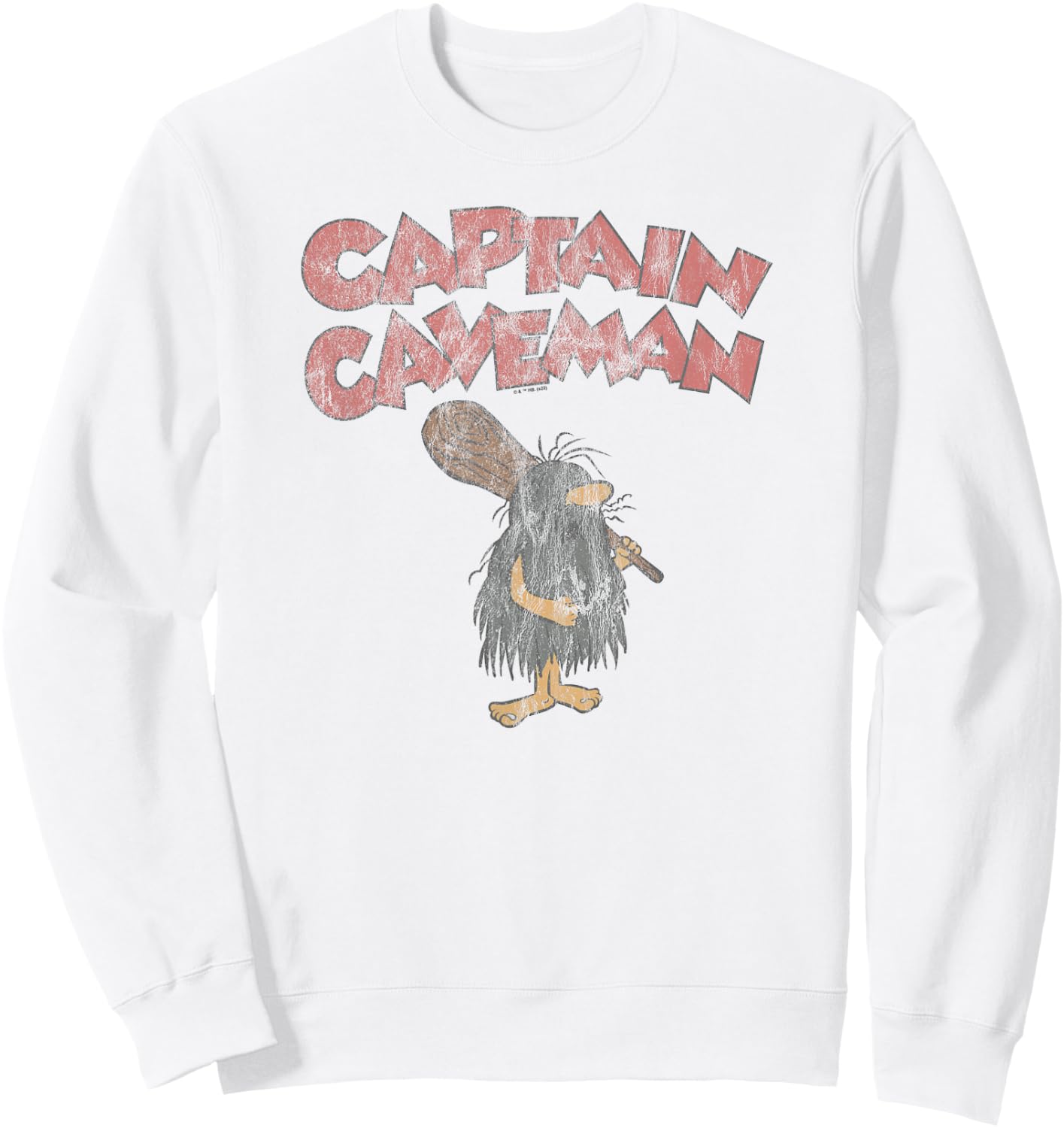 Wacky Races Captain Caveman on Grey Sweatshirt - Sweatshirt | White