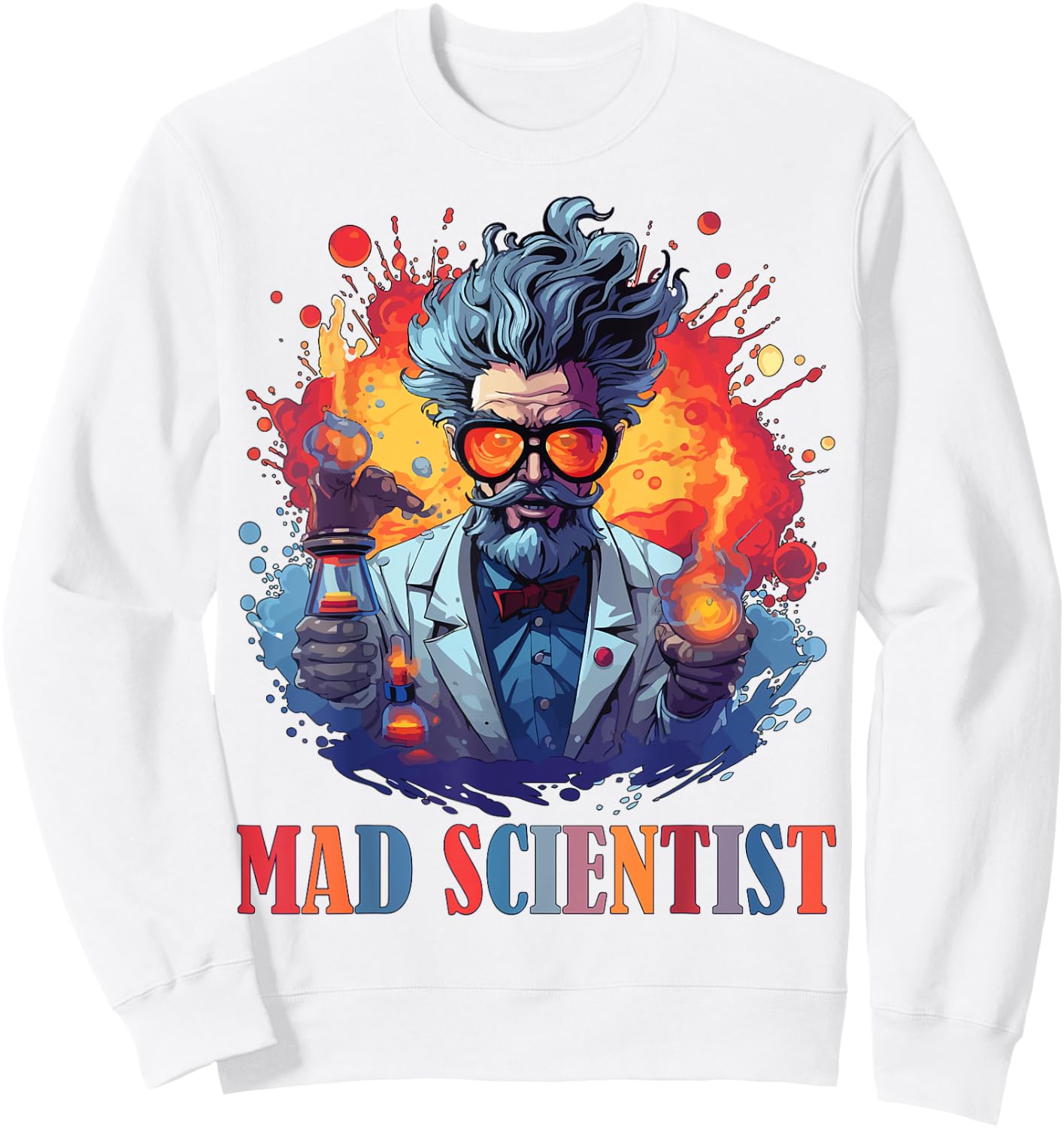 Halloween Mad Scientist Science Teacher Costume Kids Women Sweatshirt - Sweatshirt | White