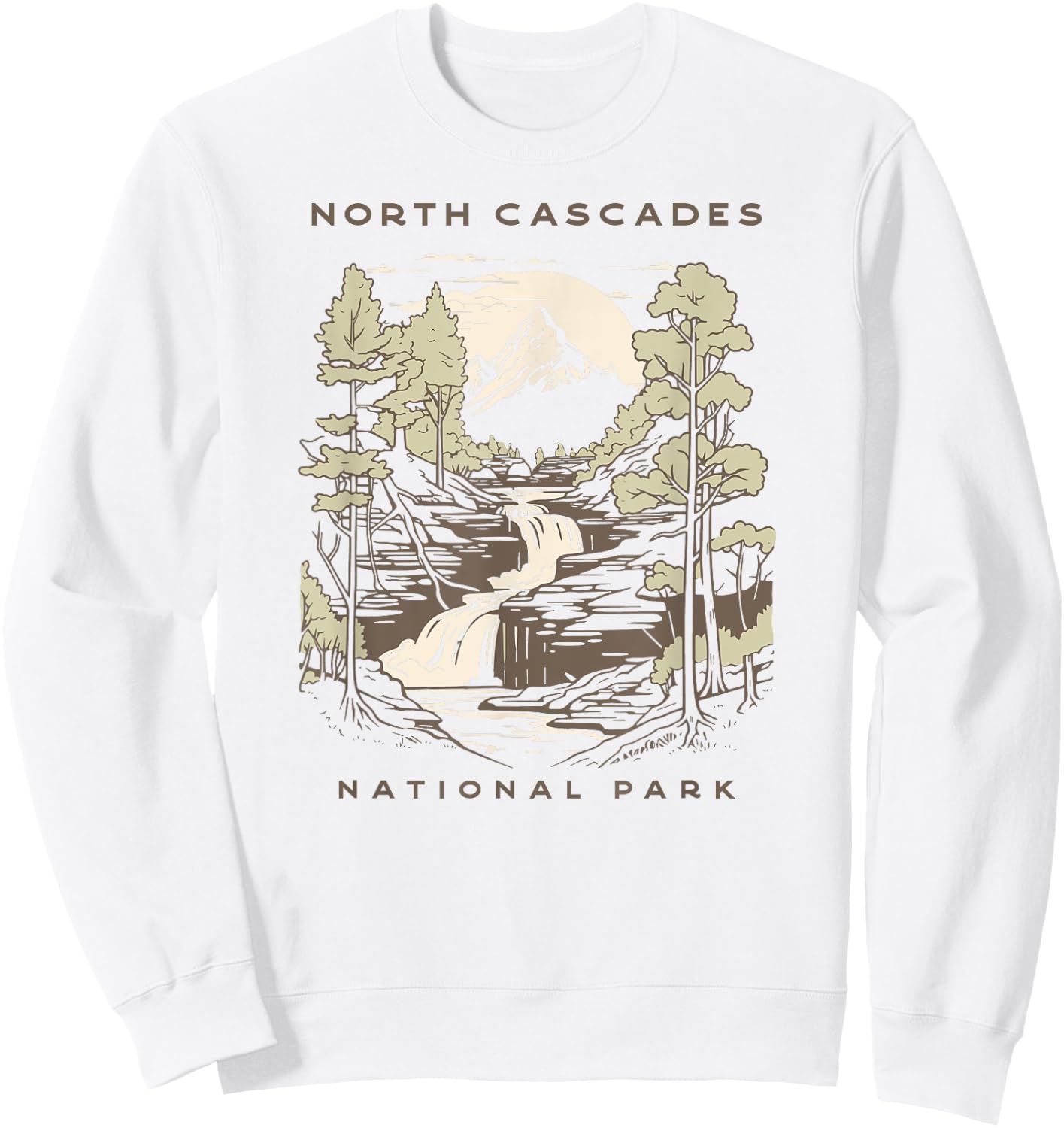 North Cascades National Park Vintage Sweatshirt - Sweatshirt | White