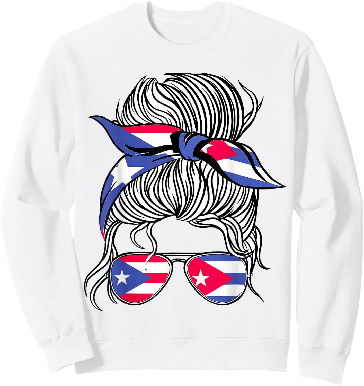 Puerto Rico Flag Cuba Grown Women Girl Country Sweatshirt - Sweatshirt | White