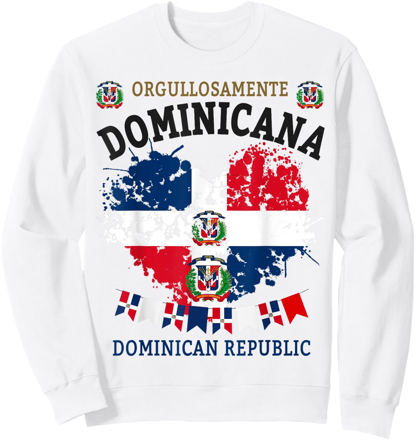 Republica Dominicana & Hispanic Dominican Flag Sweatshirt - Sweatshirt | White