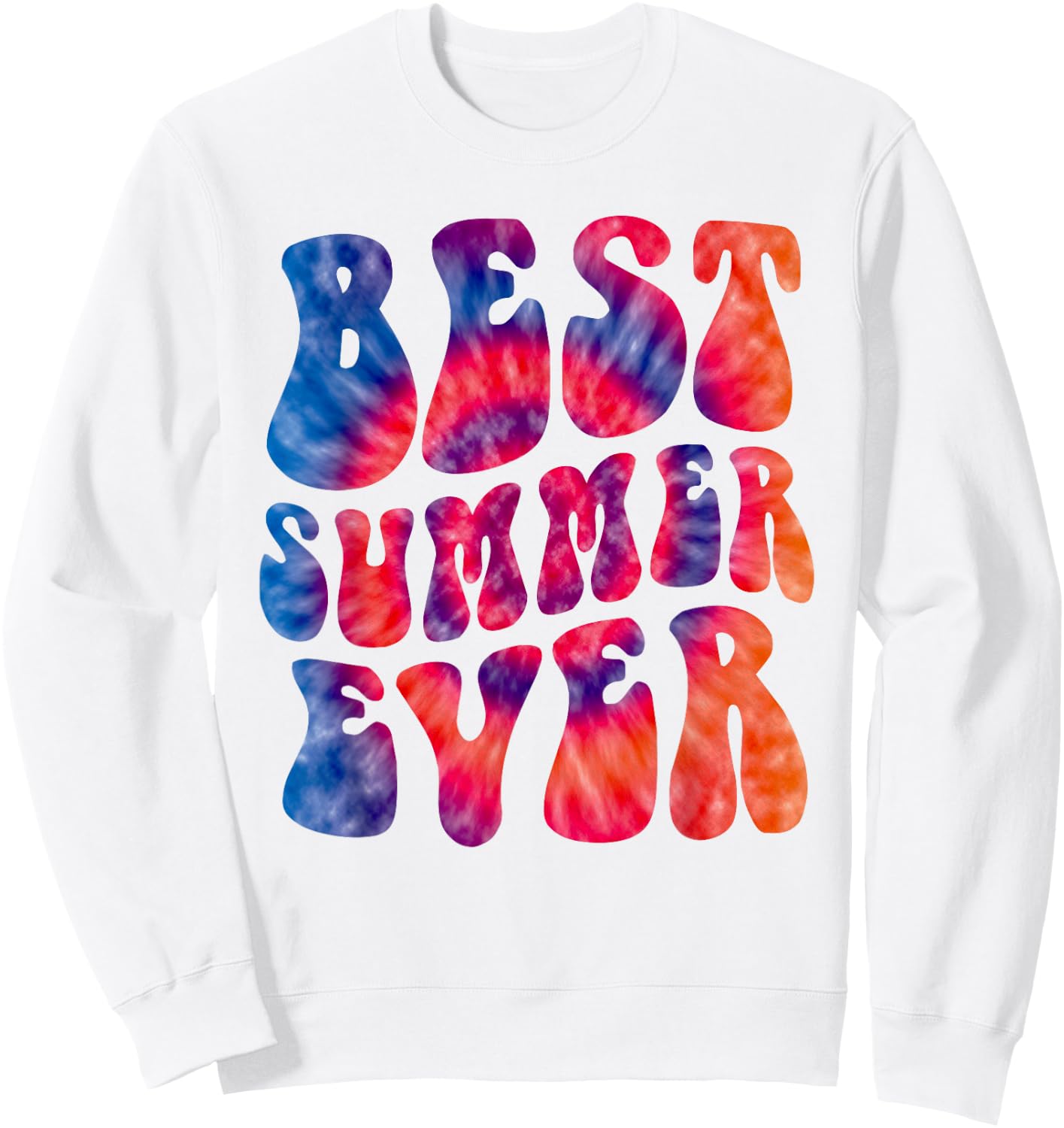 Retro BEST SUMMER EVER Camp Crew Vibes Kids Campfire Sunny Sweatshirt - Sweatshirt | White