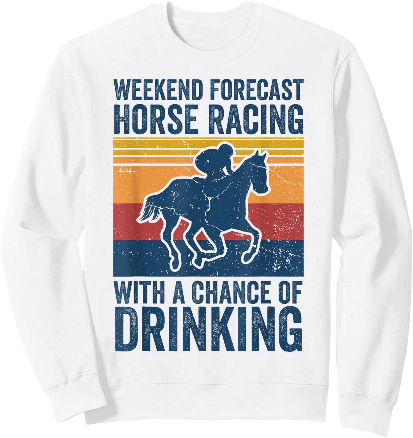Vintage Horse Jockey Shirt Men Women Derby Day Horse Racing Sweatshirt - Sweatshirt | White