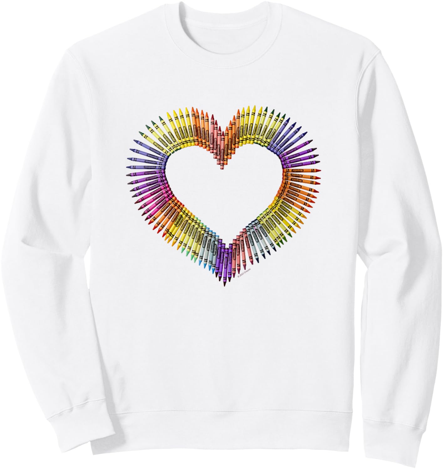 Crayola Valentine's Day Heart Shaped Crayon Arrangement Sweatshirt - Sweatshirt | White