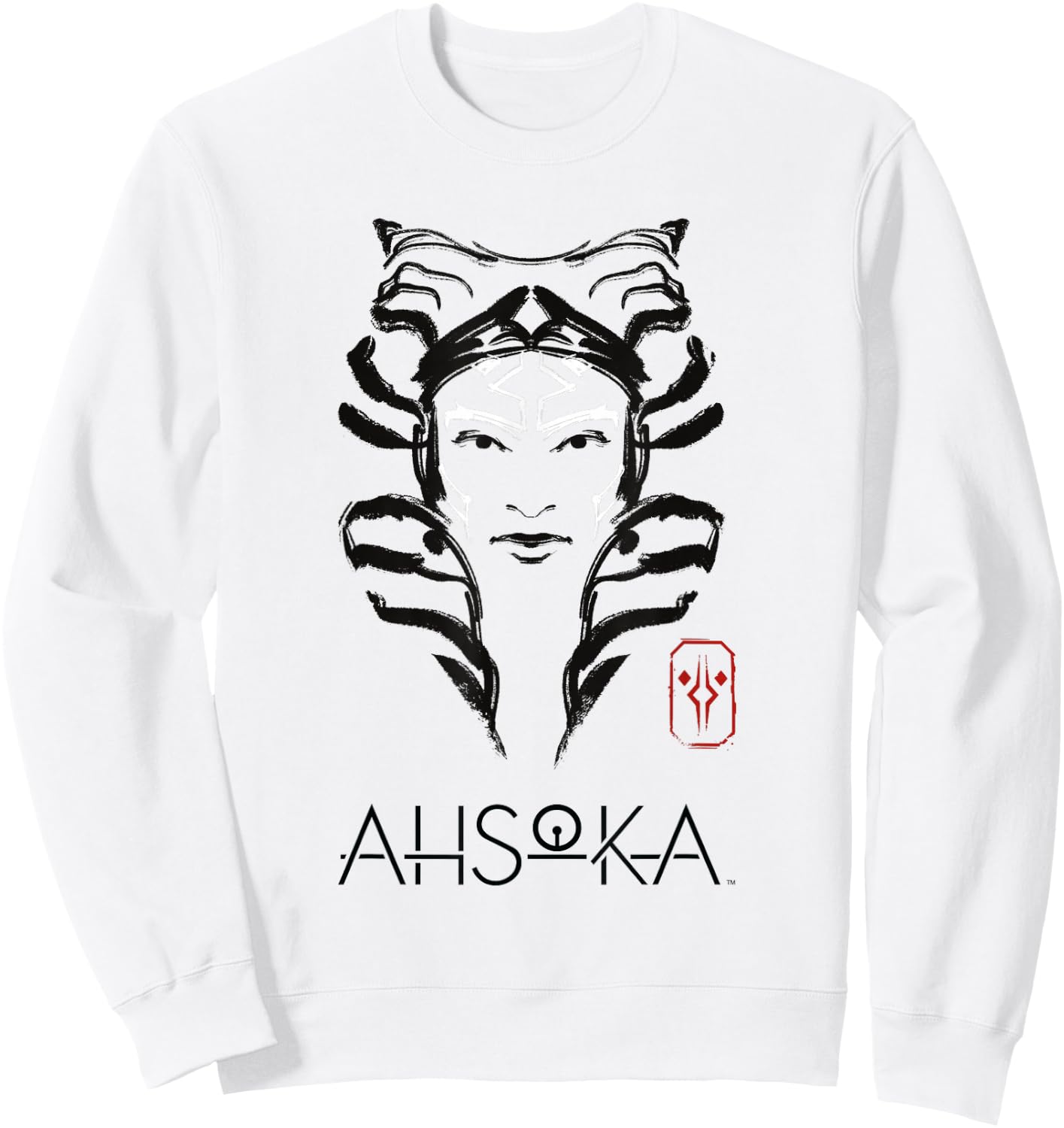 Star Wars: Ahsoka Minimalist Face Portrait Sweatshirt - Sweatshirt | White