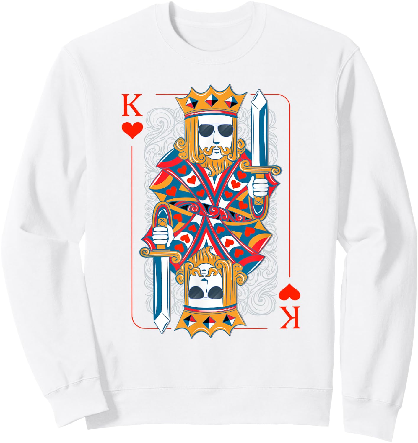 King Of Hearts Matching Couple Valentines King of Hearts Sweatshirt - Sweatshirt | White