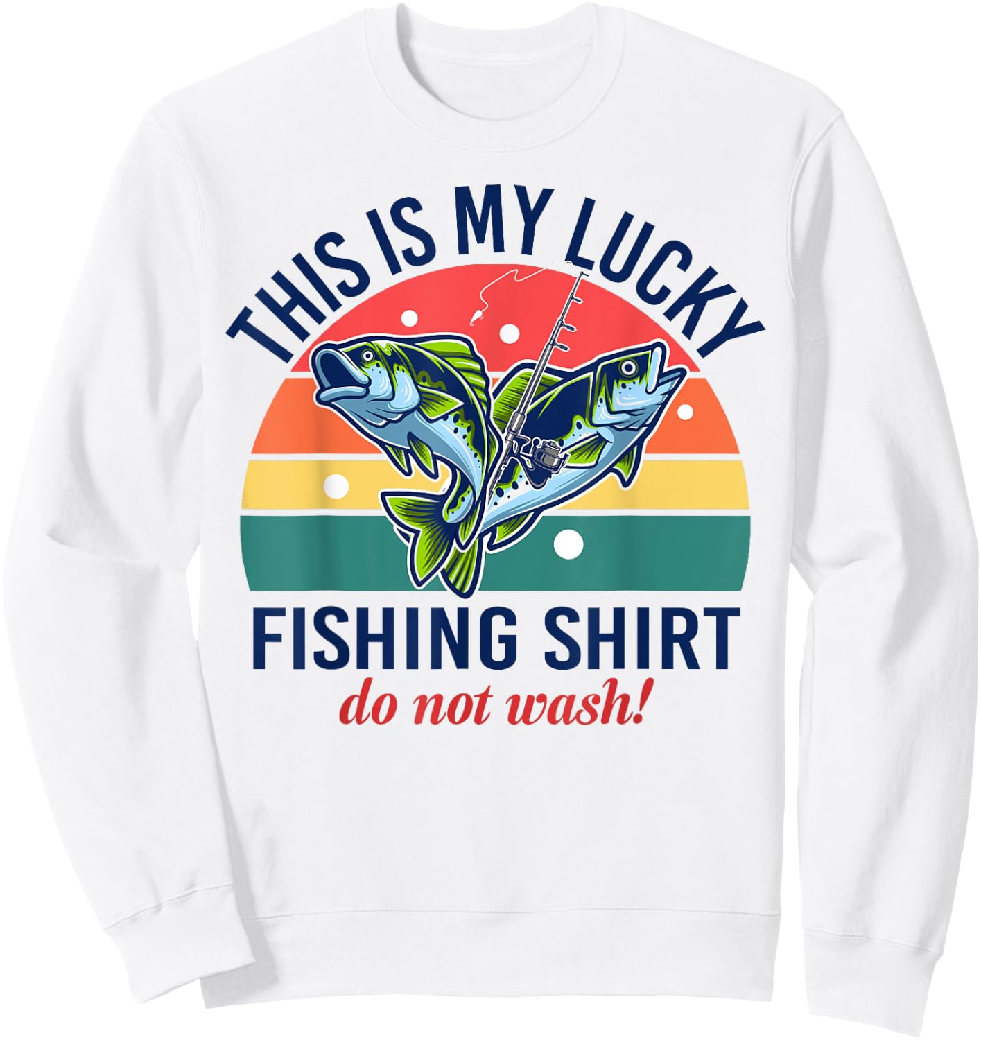My Lucky Fishing-Shirt Youth Kids Boys Funny Bass Sweatshirt - Sweatshirt | White