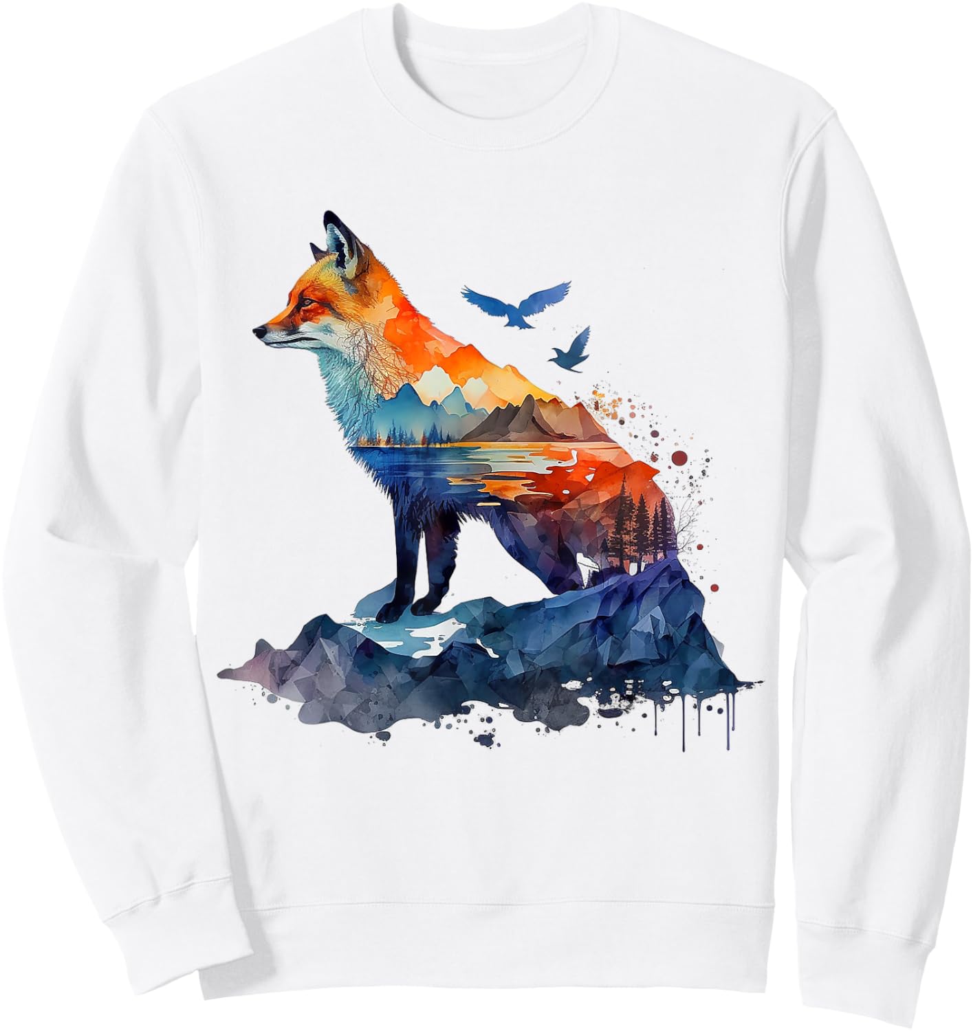 Fox Mountains Animal Lovers Animal Fox Sweatshirt - Sweatshirt | White